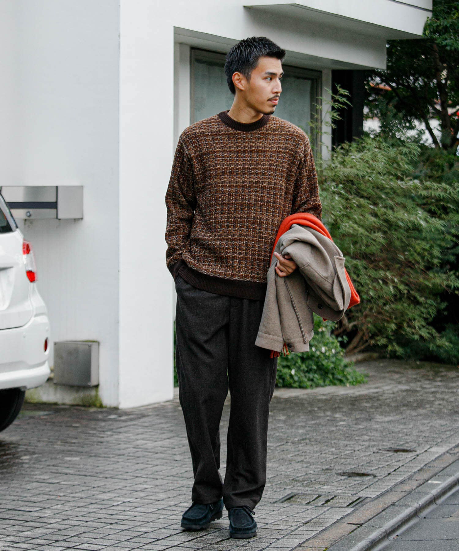 URBAN RESEARCH DOORS「ツイードライク ジャガードニット」|ニット・セーター|