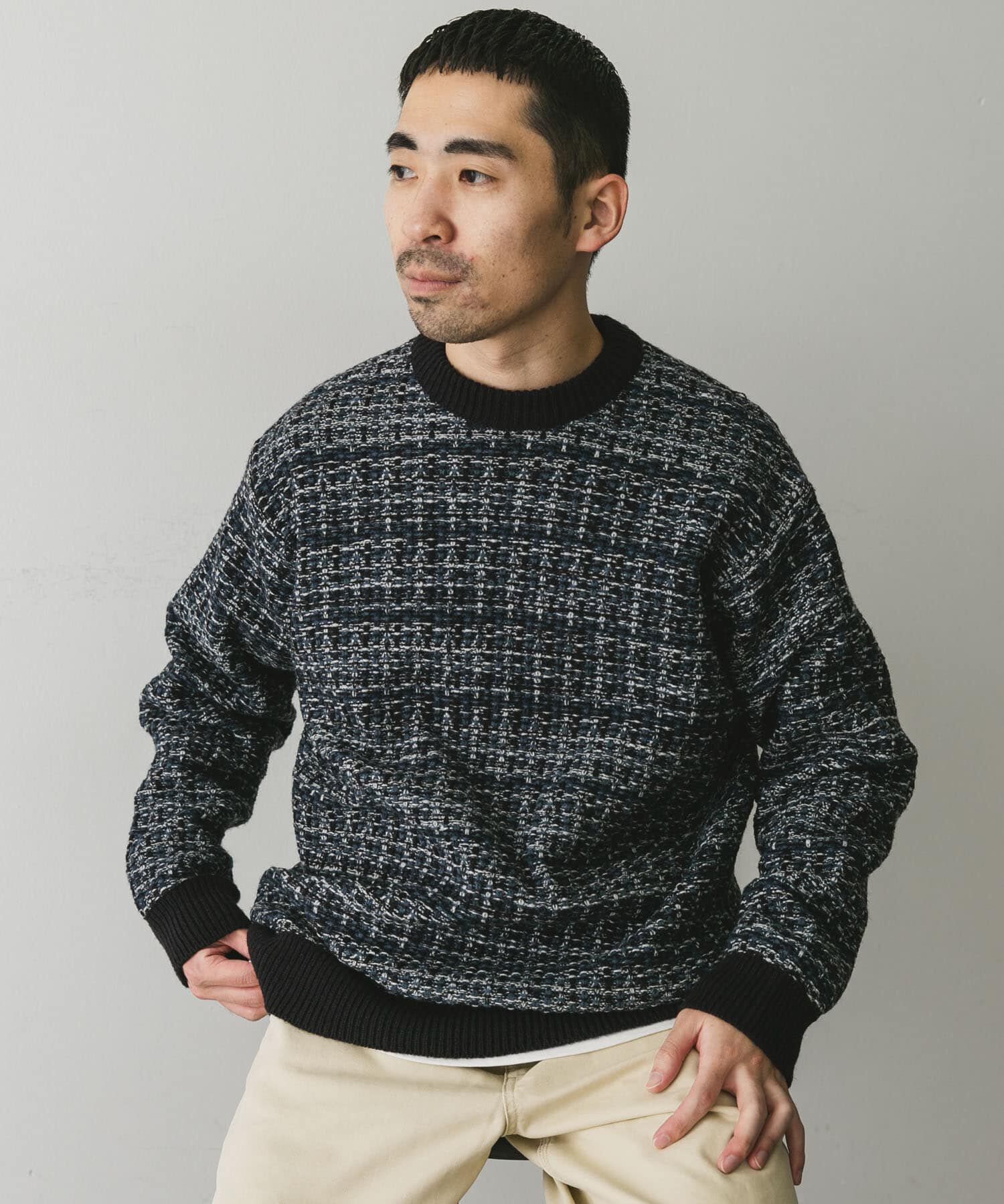 URBAN RESEARCH DOORS「ツイードライク ジャガードニット」|ニット・セーター|