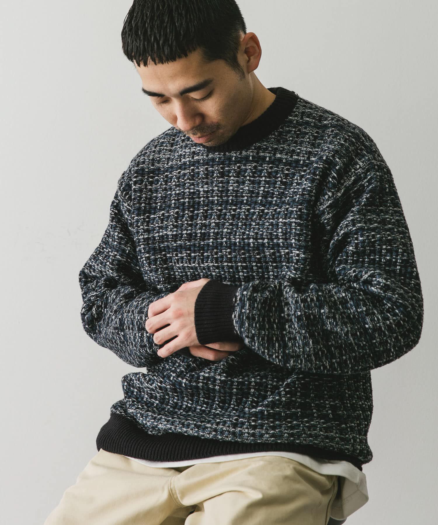 URBAN RESEARCH DOORS「ツイードライク ジャガードニット」|ニット・セーター|