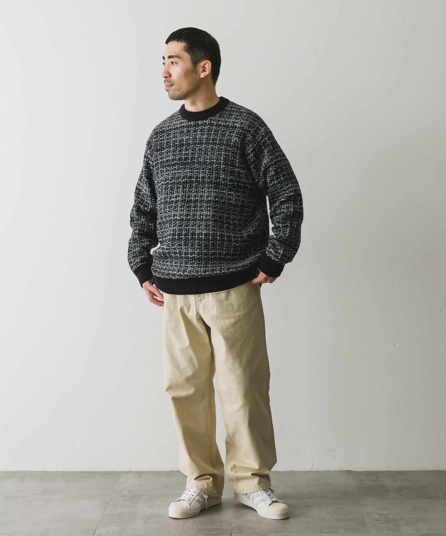 URBAN RESEARCH DOORS「ツイードライク ジャガードニット」|ニット・セーター|