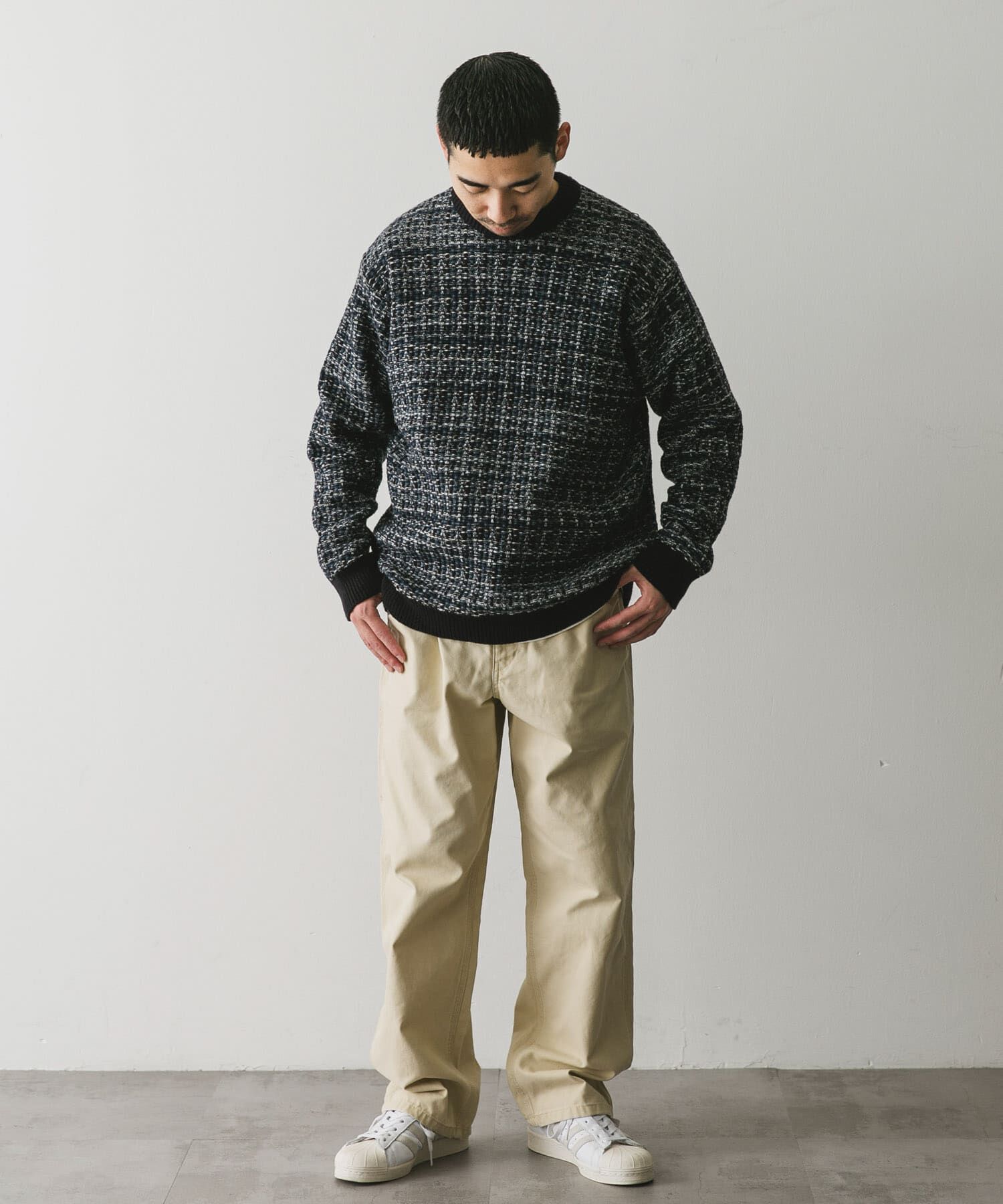 URBAN RESEARCH DOORS「ツイードライク ジャガードニット」|ニット・セーター|