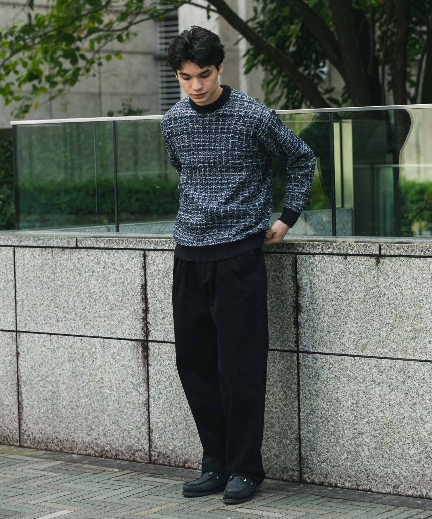 URBAN RESEARCH DOORS「ツイードライク ジャガードニット」|ニット・セーター|