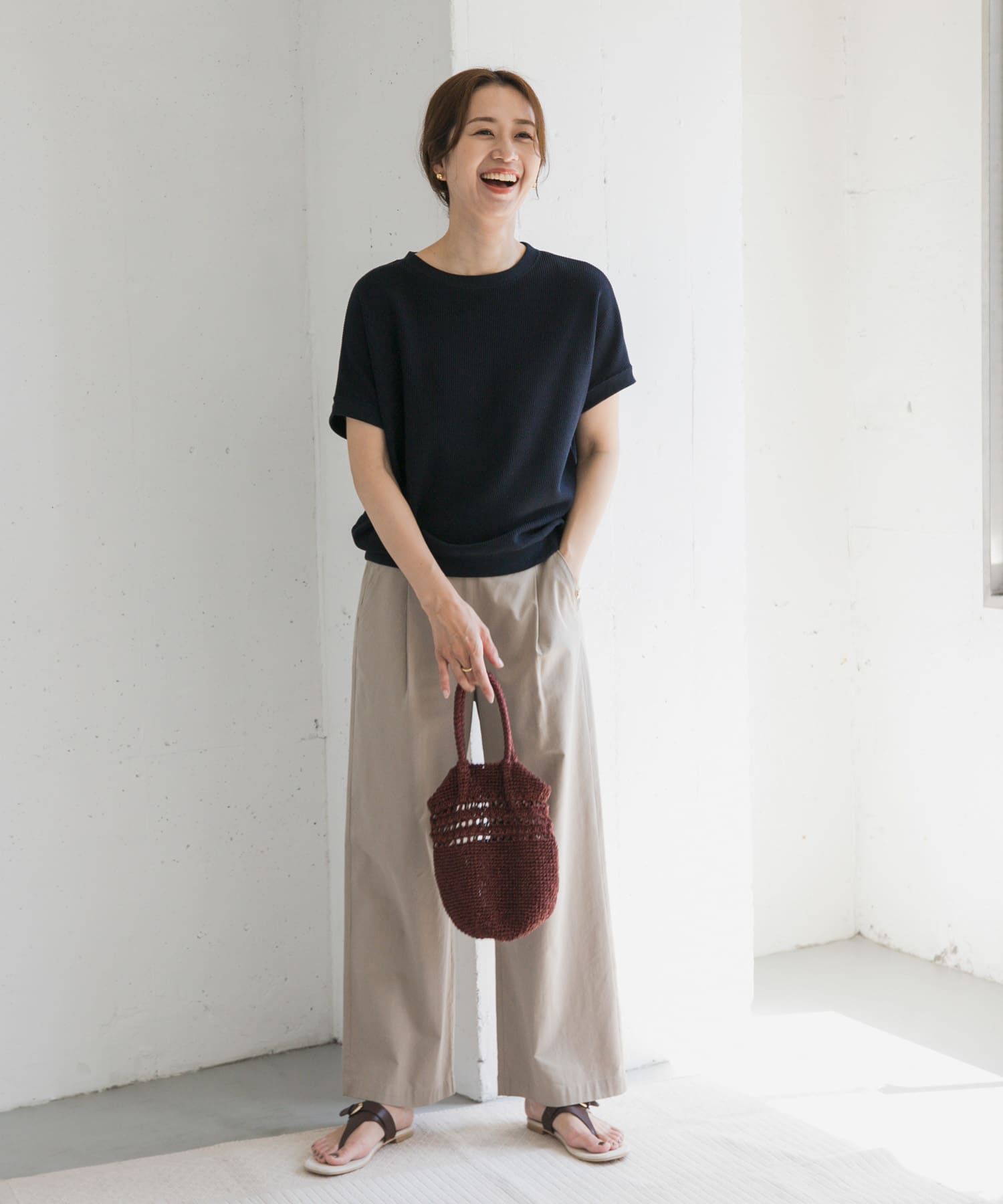 URBAN RESEARCH DOORS「タックフライスフレンチTシャツ」|Tシャツ・カットソー|