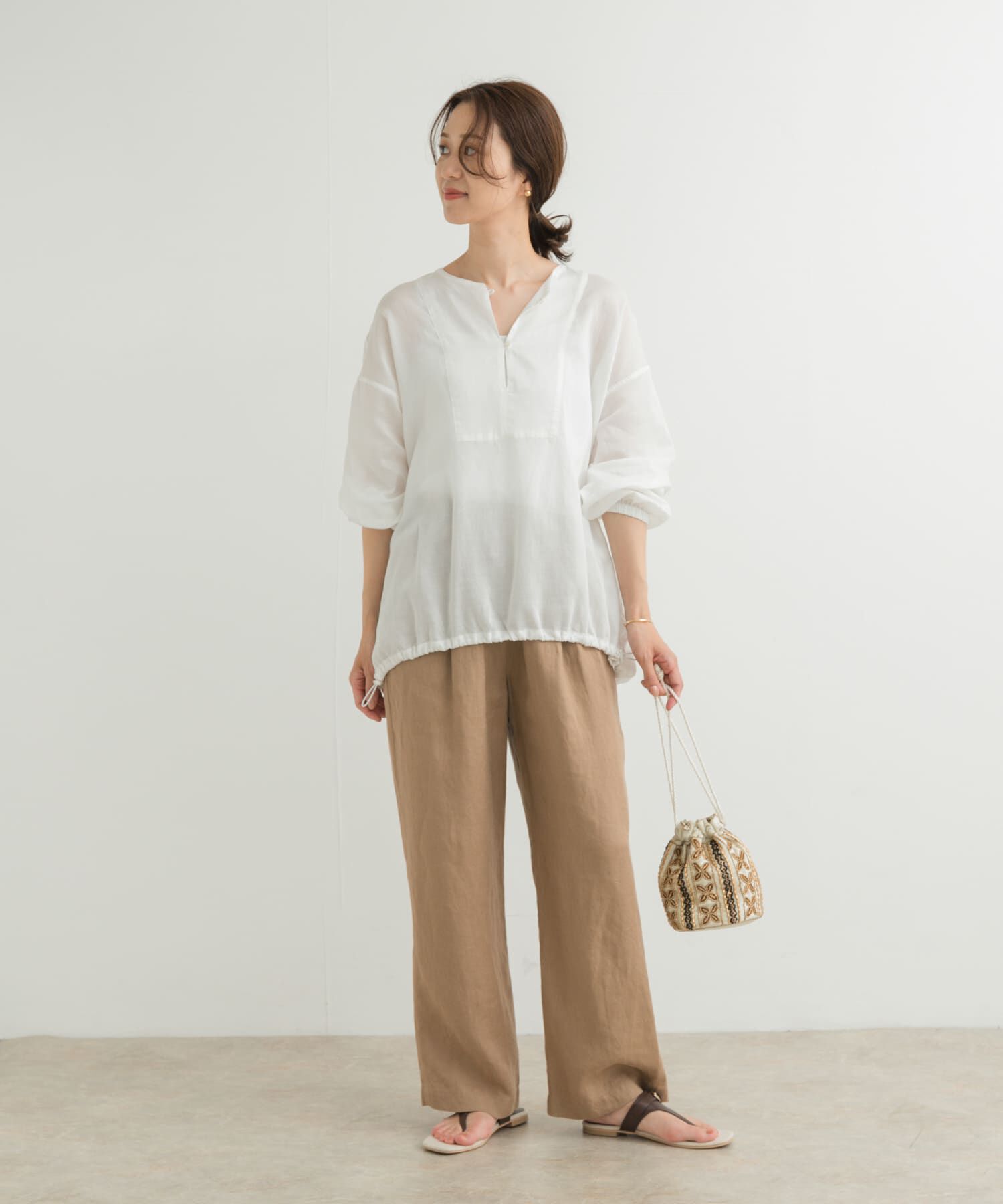 URBAN RESEARCH DOORS「リネンブレンドドロストチュニック」|チュニック|