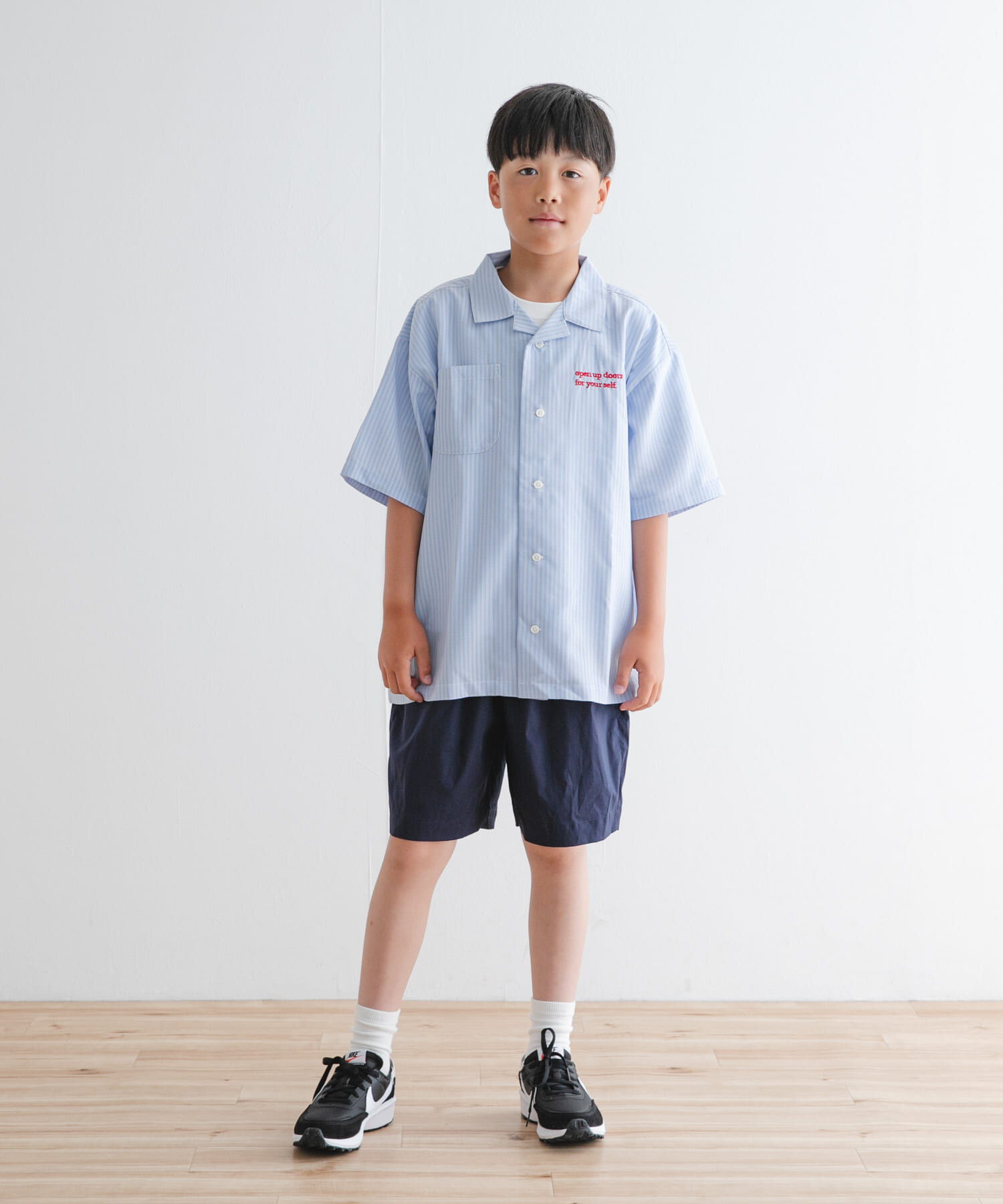 URBAN RESEARCH DOORS「『WEB/一部店舗限定サイズ』ロゴ刺繍ストライプシャツ(KIDS)」|その他|