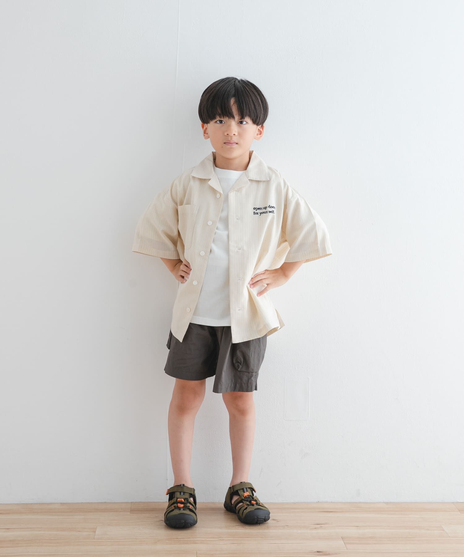 URBAN RESEARCH DOORS「『WEB/一部店舗限定サイズ』ロゴ刺繍ストライプシャツ(KIDS)」|その他|