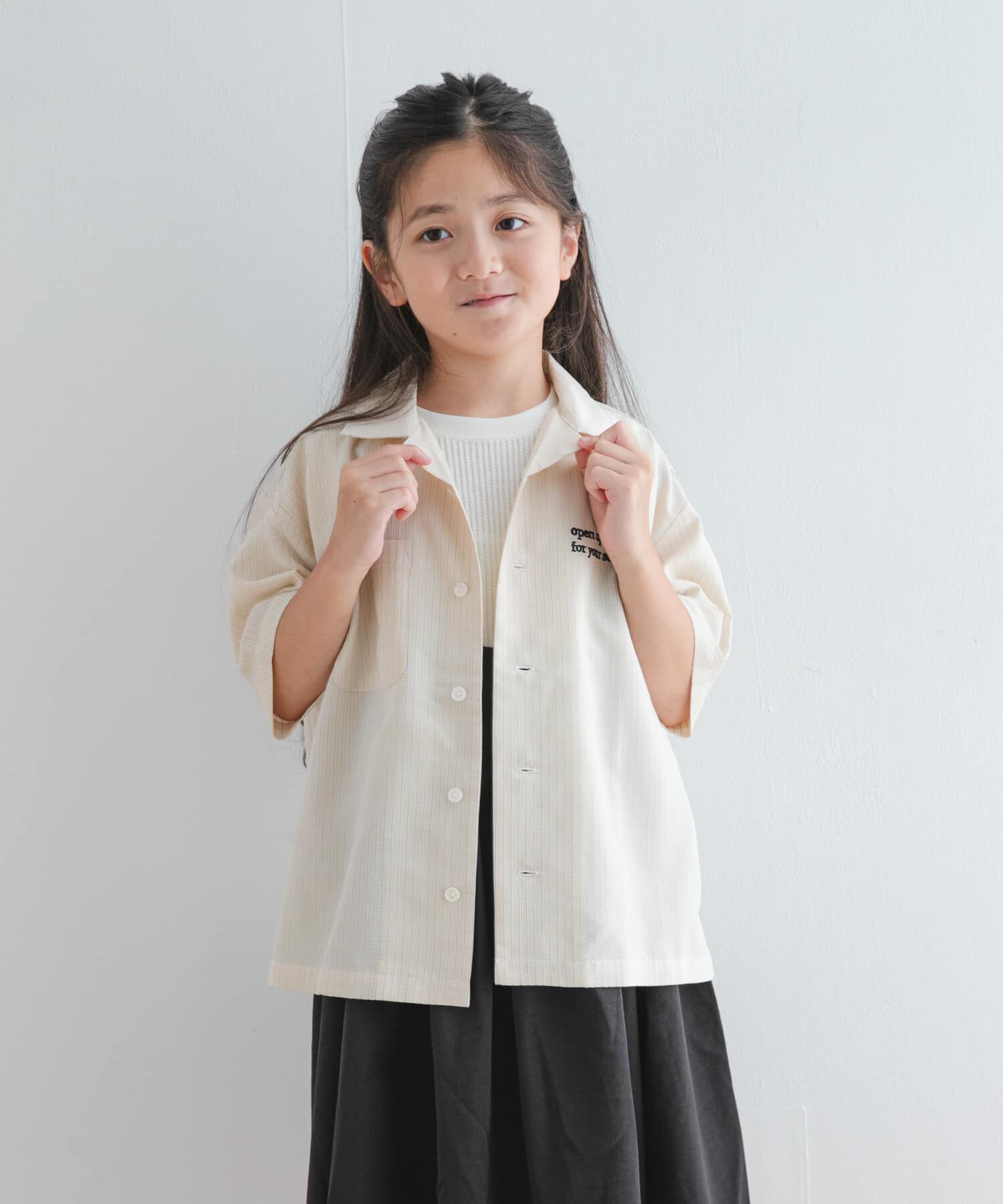 URBAN RESEARCH DOORS「『WEB/一部店舗限定サイズ』ロゴ刺繍ストライプシャツ(KIDS)」|その他|