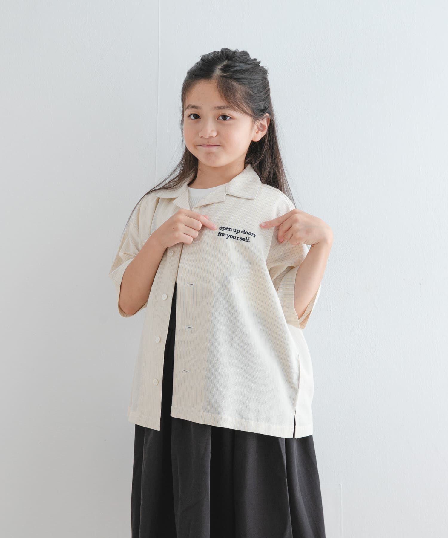 URBAN RESEARCH DOORS「『WEB/一部店舗限定サイズ』ロゴ刺繍ストライプシャツ(KIDS)」|その他|