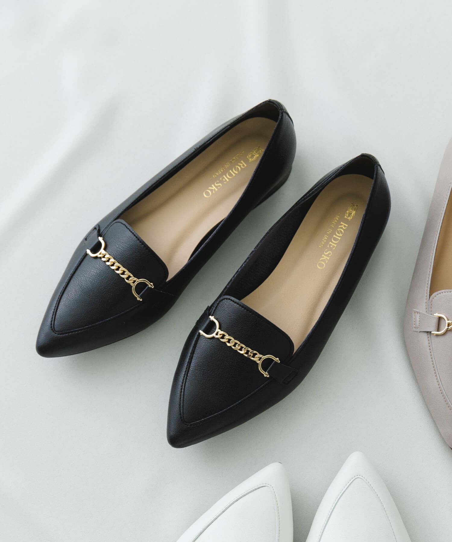 RODE SKO「『MADE IN JAPAN』プチチェーンフラットシューズ」|ローファー|