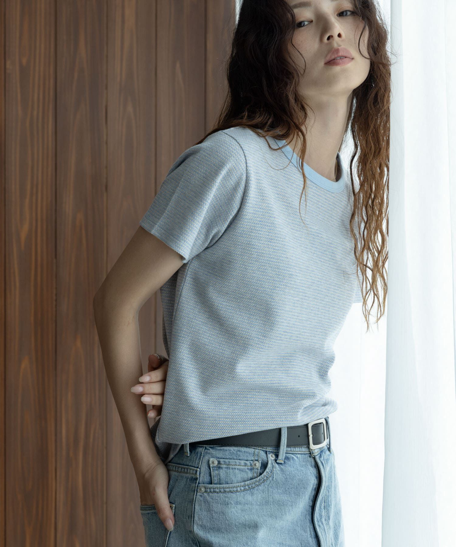 Sonny Label 「JQベーシックコンパクトTシャツ」|Tシャツ・カットソー|ブルー系その他