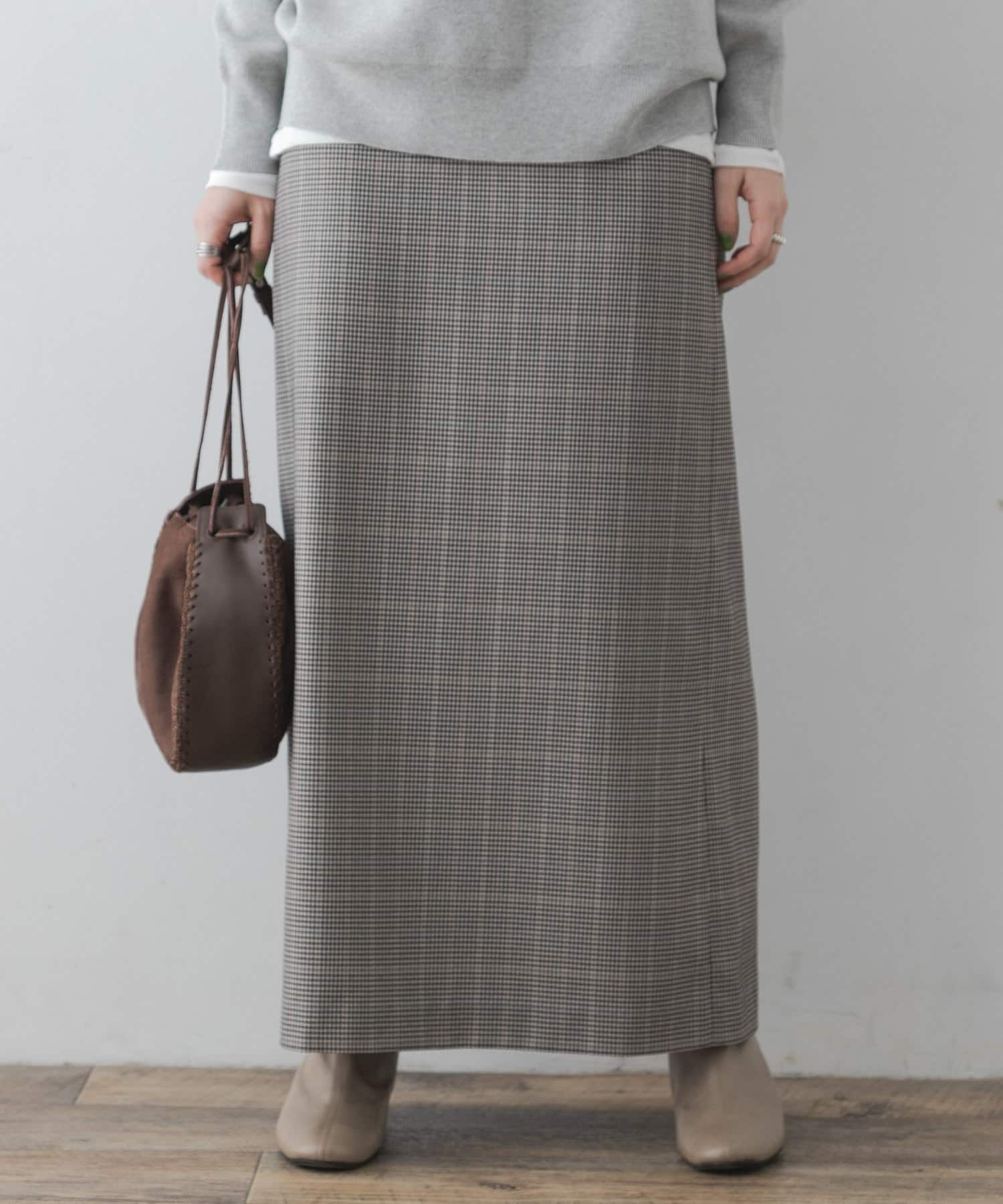 URBAN RESEARCH ROSSO「F by ROSSO　チェックロングスカート&there4;」|スカート|ブラック系その他