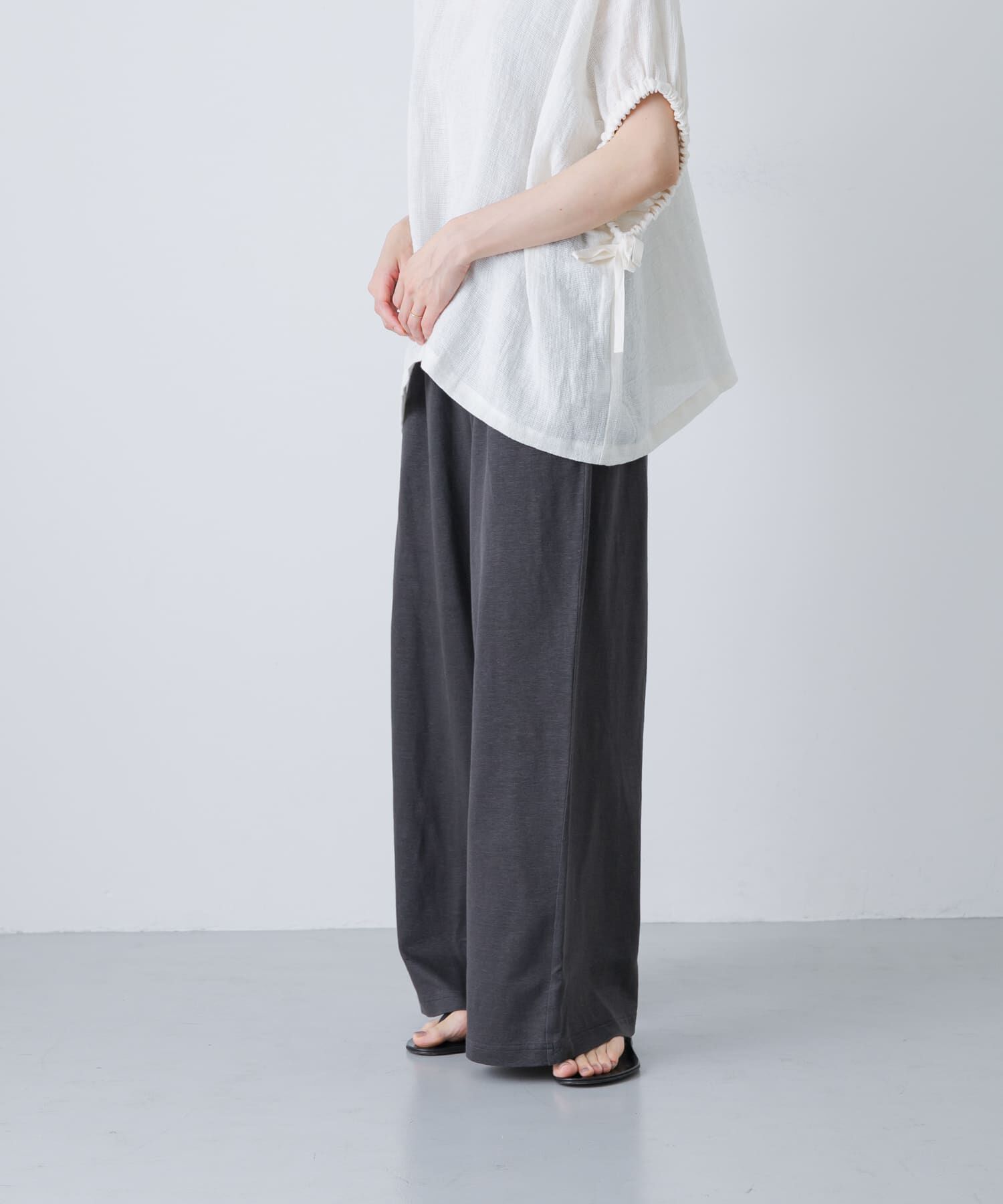かぐれ「リネンカットイージーパンツ」|その他|チャコールグレー