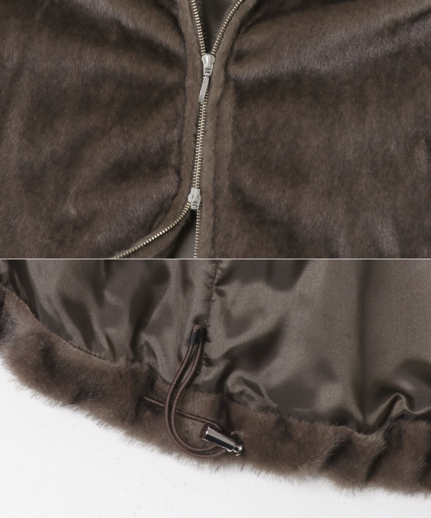 URBAN RESEARCH ROSSO「ECOPELファーフードジレ」|ノーカラーコート|