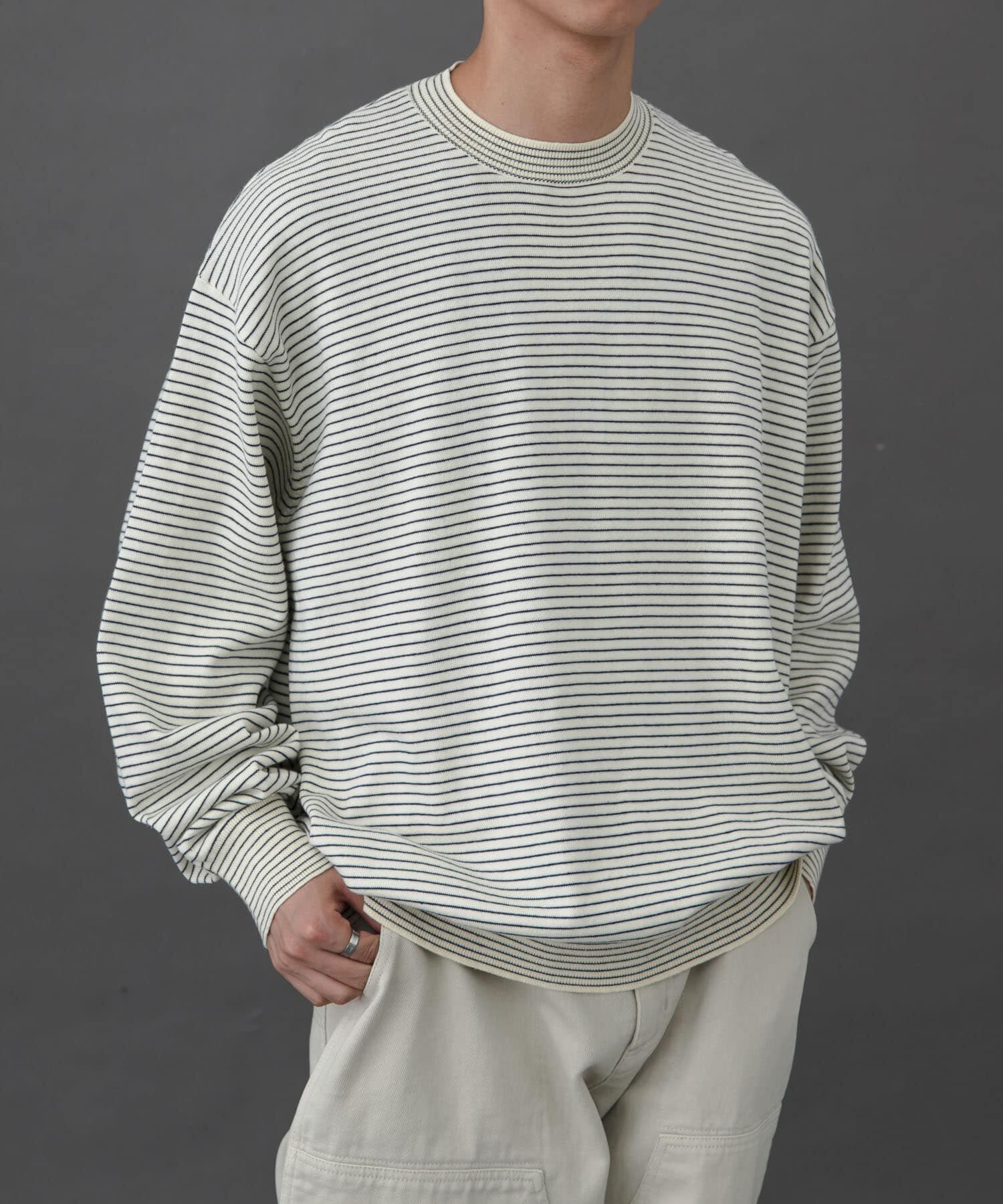 URBAN RESEARCH DOORS「FORK&SPOON　ボーダークルーネックニット」|ニット・セーター|ホワイト系その他