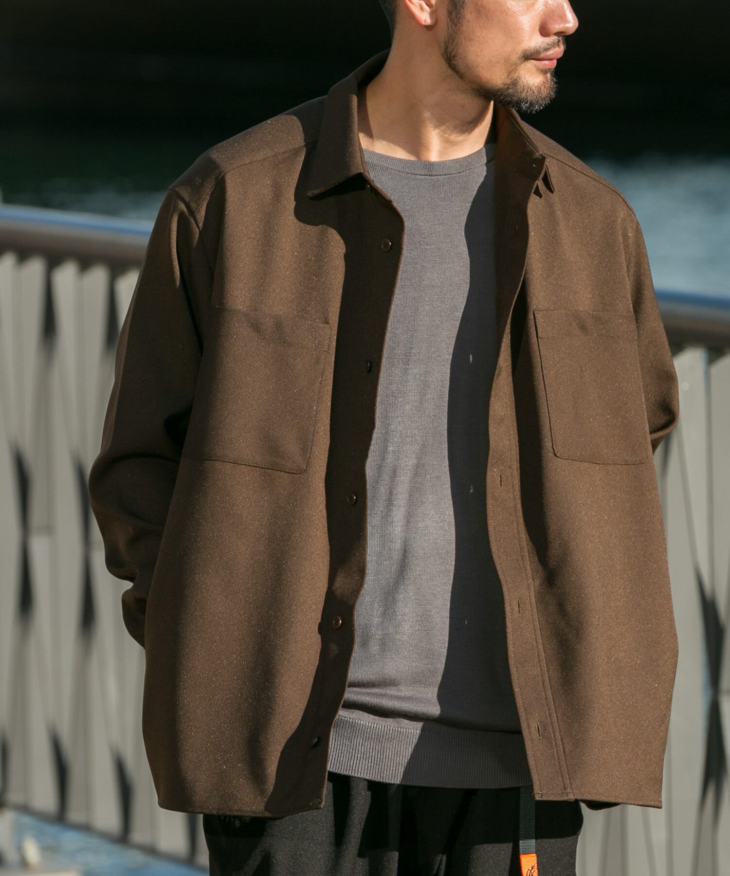 URBAN RESEARCH ROSSO「『静電気防止』『XLｻｲｽﾞあり』ｱｰﾊﾞﾝﾘﾗｯｸｽｿﾌﾄﾂｲﾙﾎ  」|シャツ・ブラウス|ダークブラウン