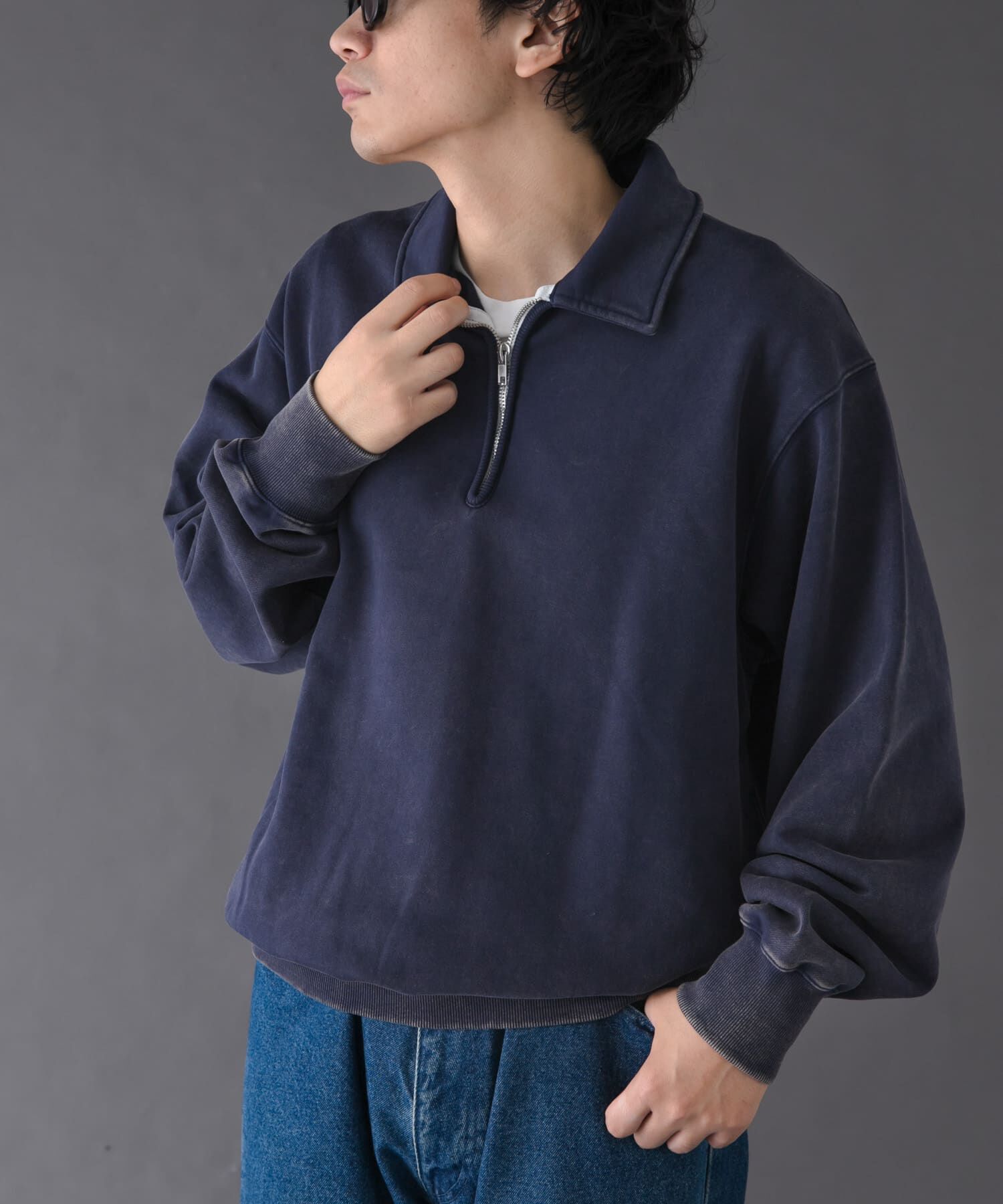 URBAN RESEARCH DOORS「FORK&SPOON　サンブリーチハーフジップスウェット」|スウェット・ジャージ|