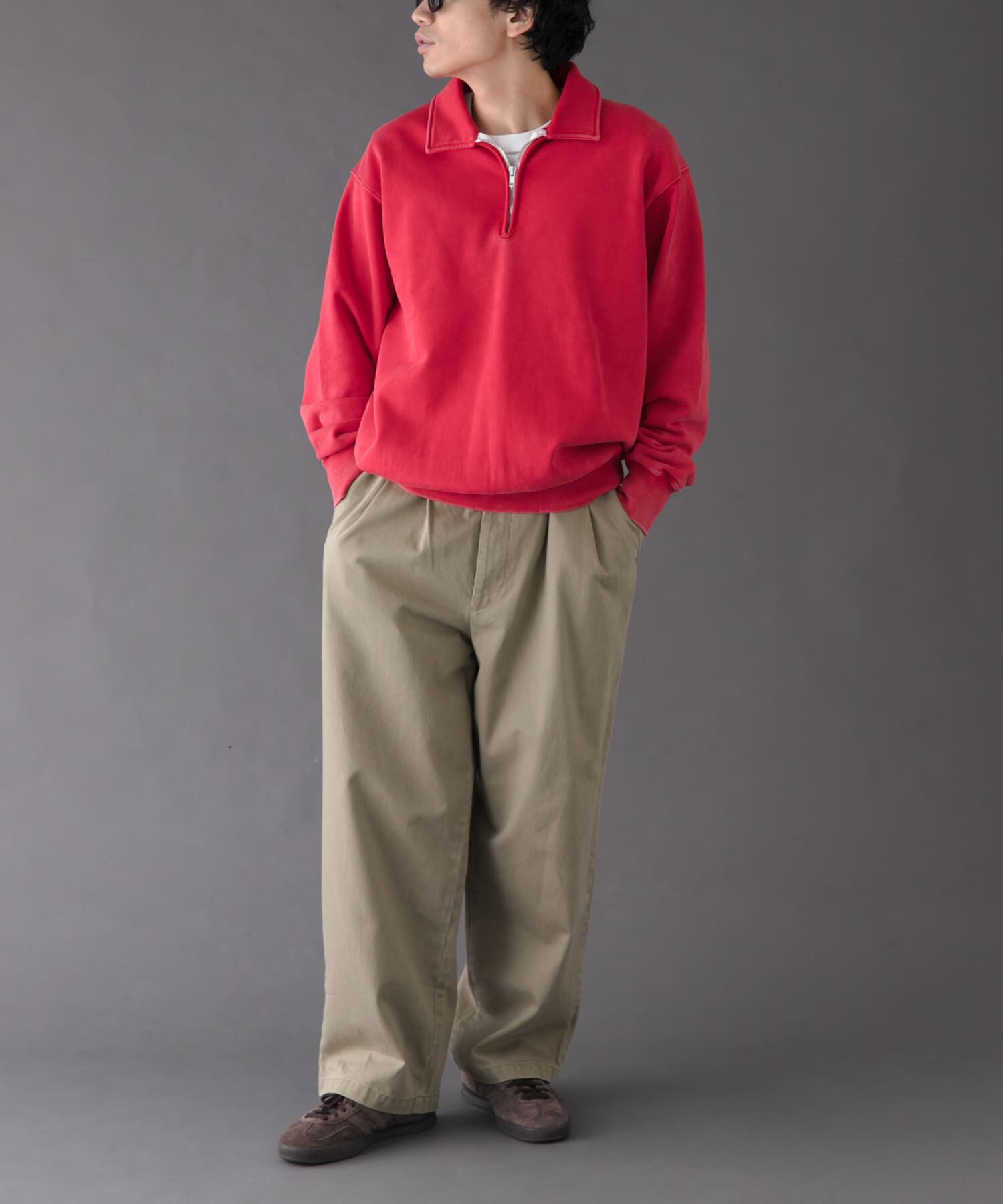 URBAN RESEARCH DOORS「FORK&SPOON　サンブリーチハーフジップスウェット」|スウェット・ジャージ|