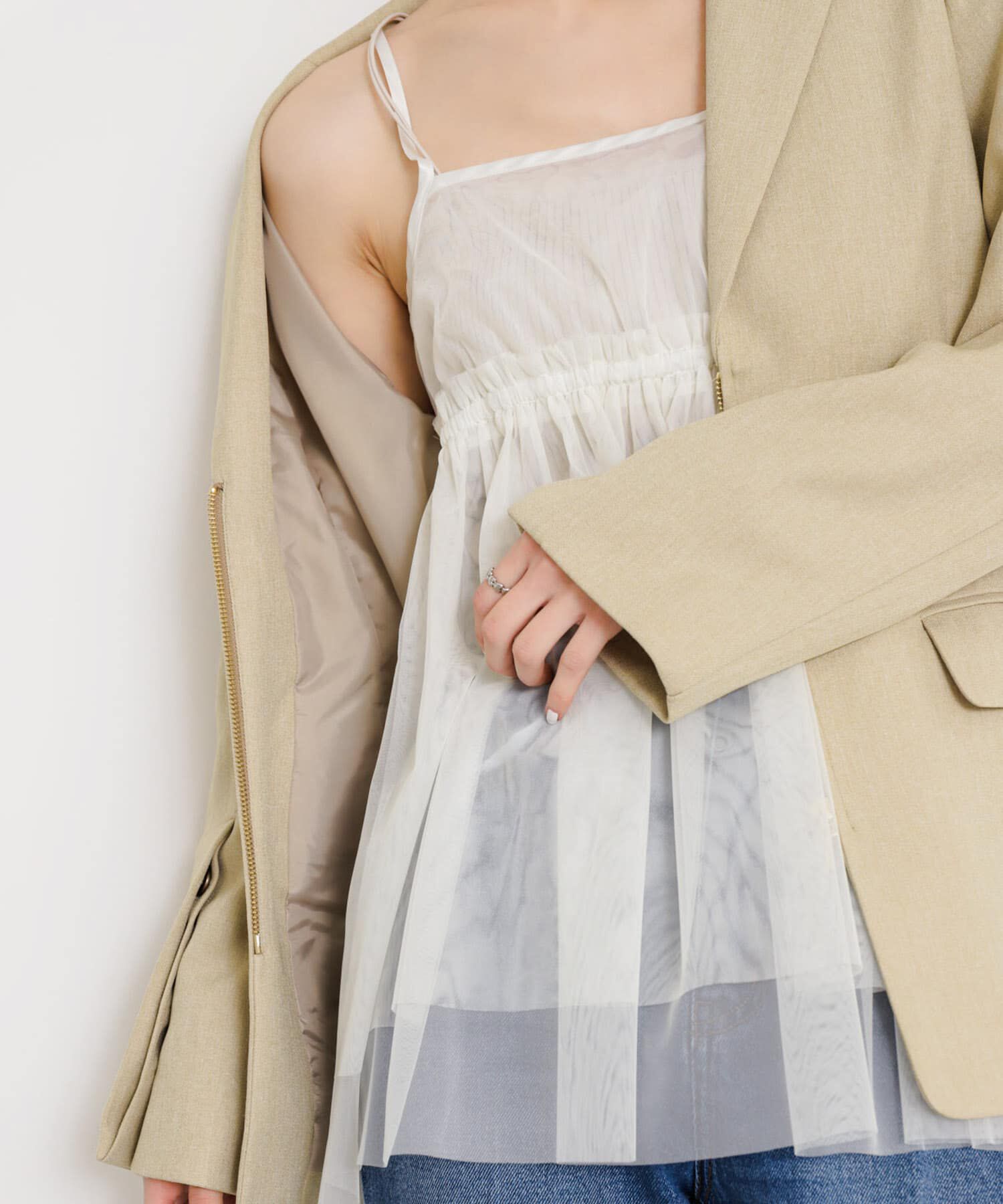 SENSE OF PLACE by URBAN RESEARCH「チュールキャミソールトップ」|キャミソール|