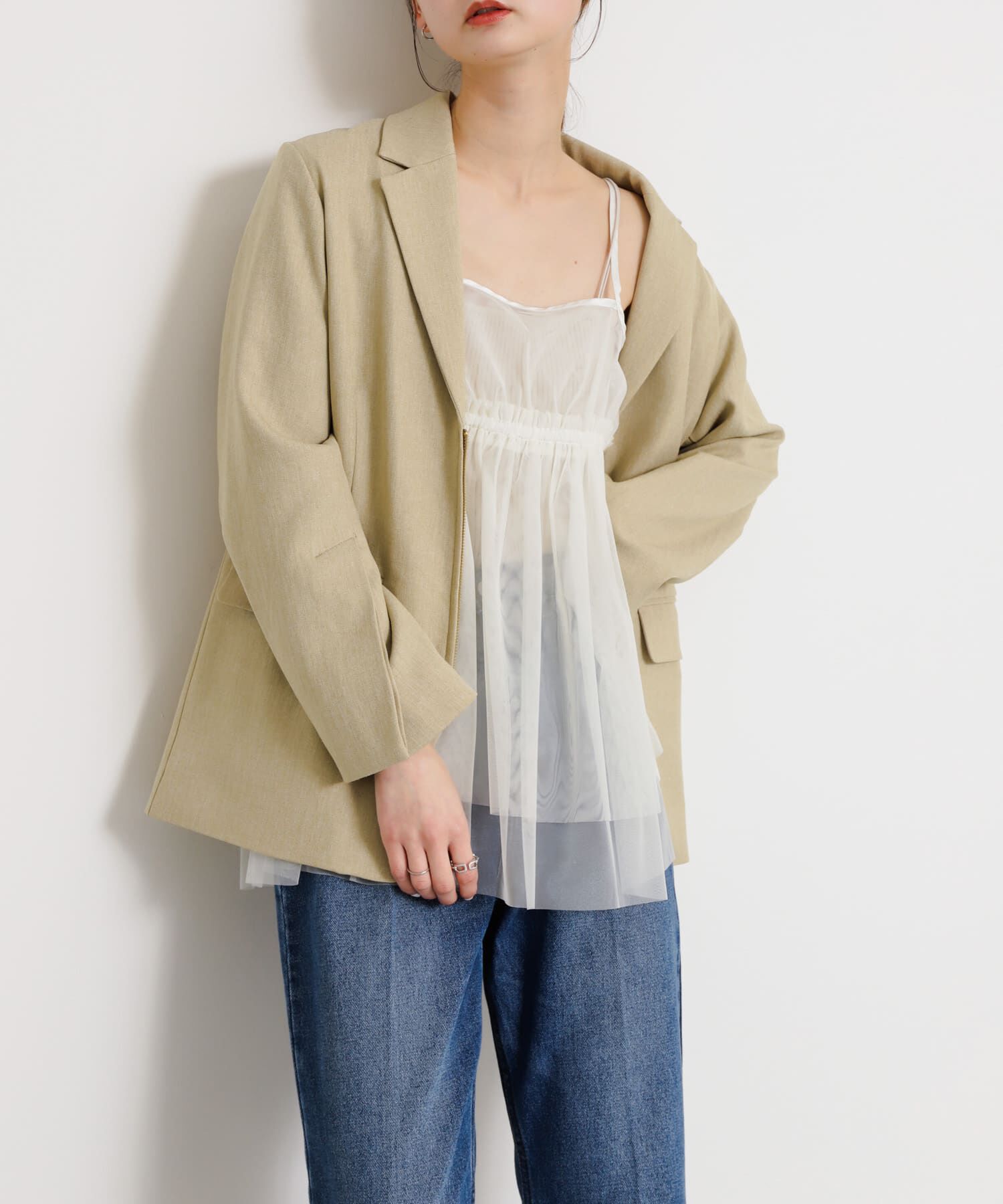 SENSE OF PLACE by URBAN RESEARCH「チュールキャミソールトップ」|キャミソール|