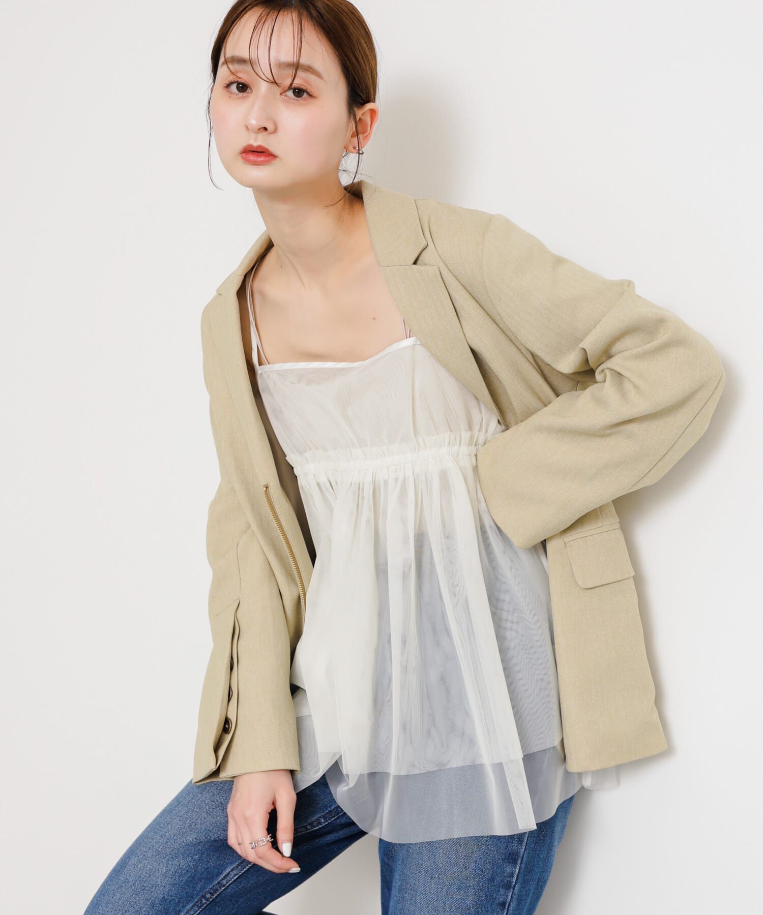 SENSE OF PLACE by URBAN RESEARCH「チュールキャミソールトップ」|キャミソール|