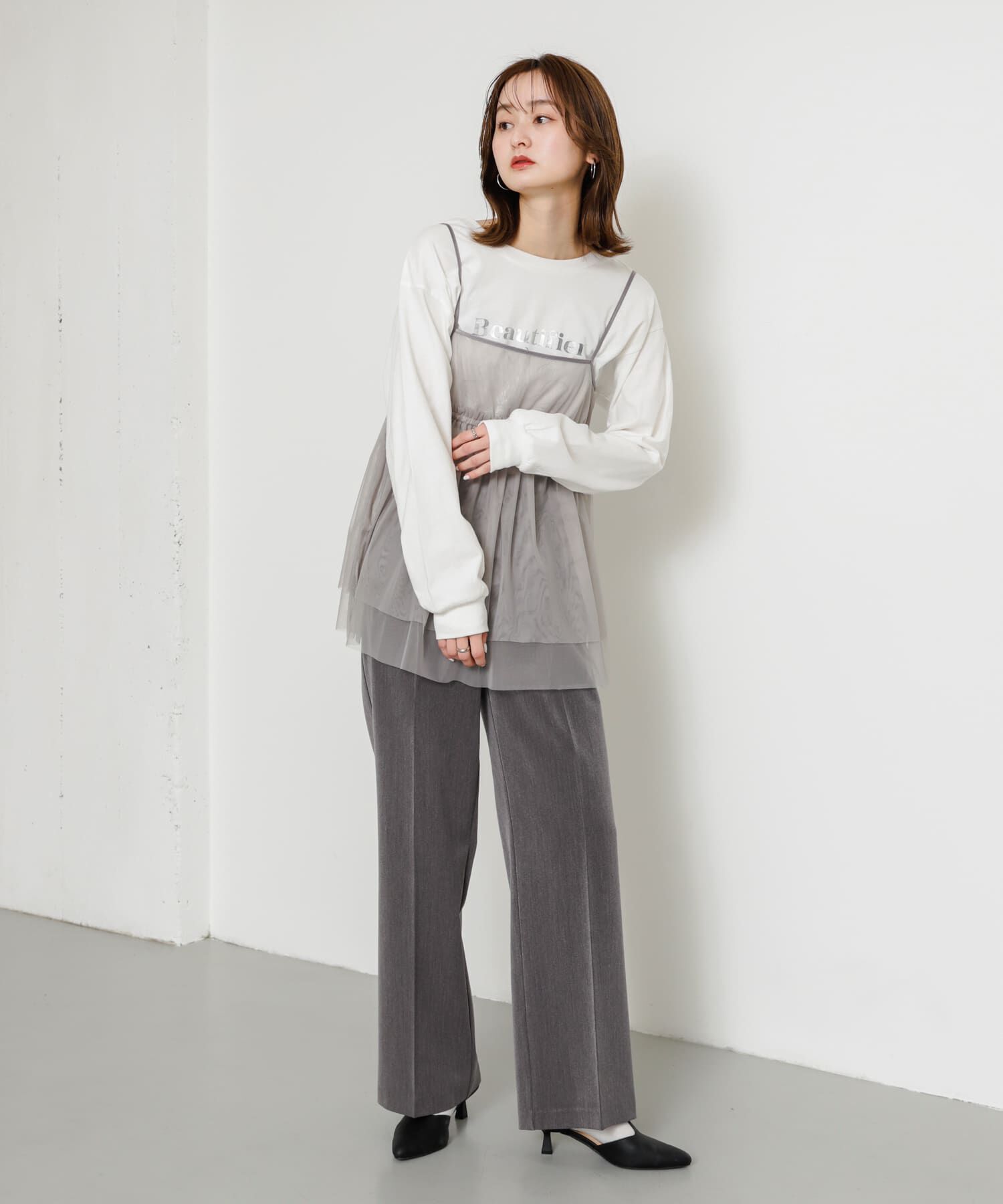 SENSE OF PLACE by URBAN RESEARCH「チュールキャミソールトップ」|キャミソール|