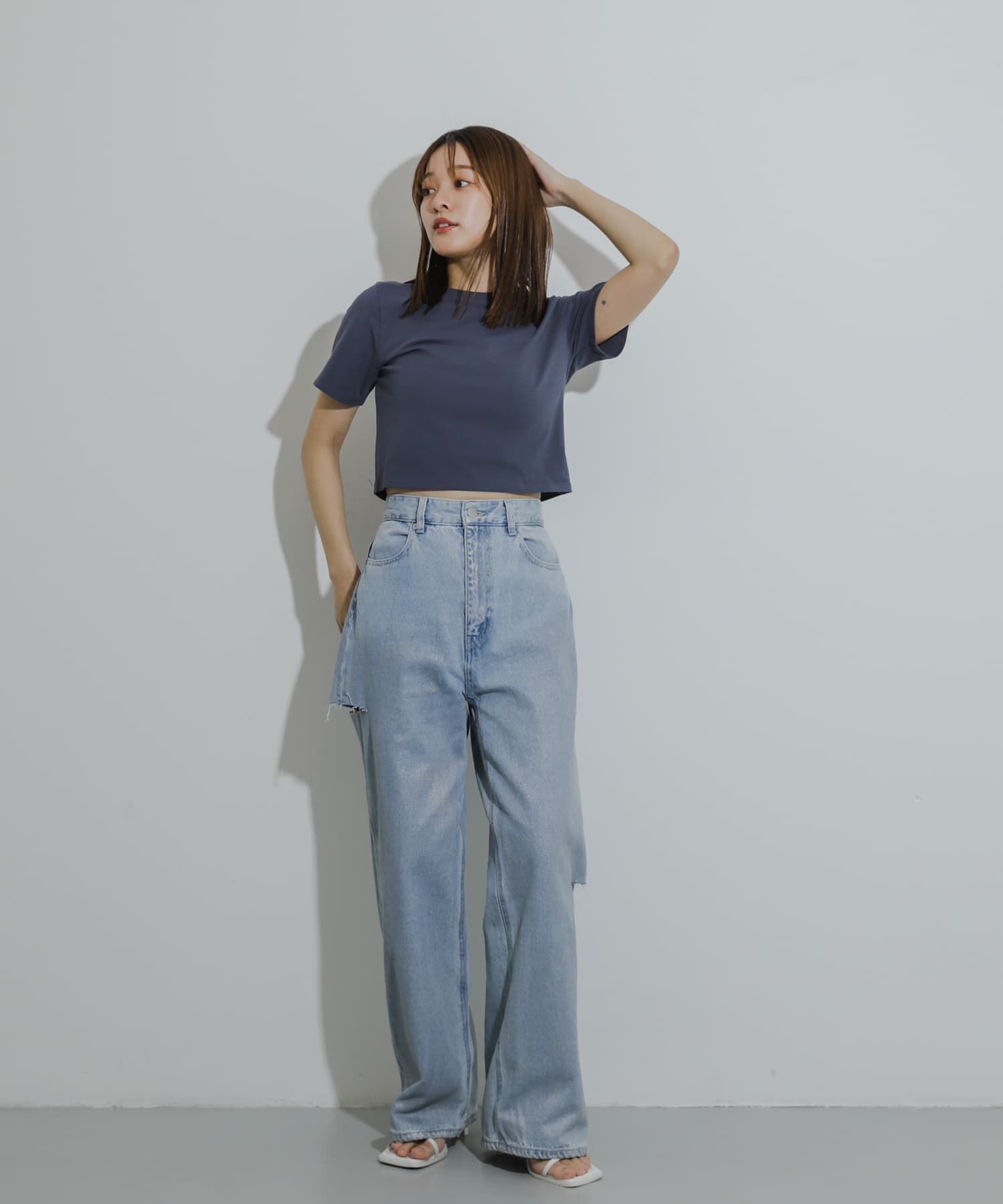 SENSE OF PLACE by URBAN RESEARCH「クロップドTシャツ(半袖)」|Tシャツ・カットソー|