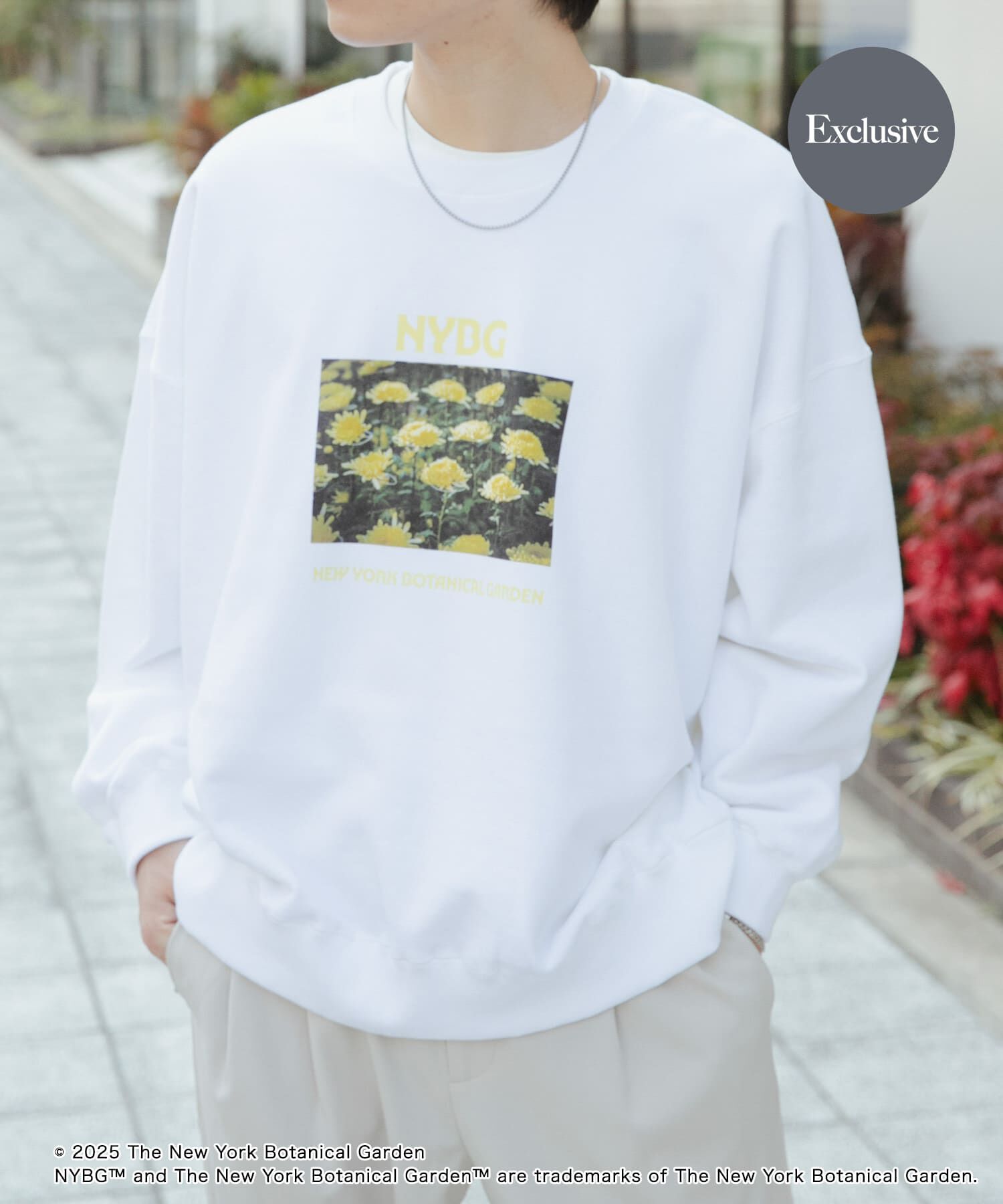 SENSE OF PLACE by URBAN RESEARCH「NYBG　クルーネックルーズスウェットB」|スウェット・ジャージ|ホワイト