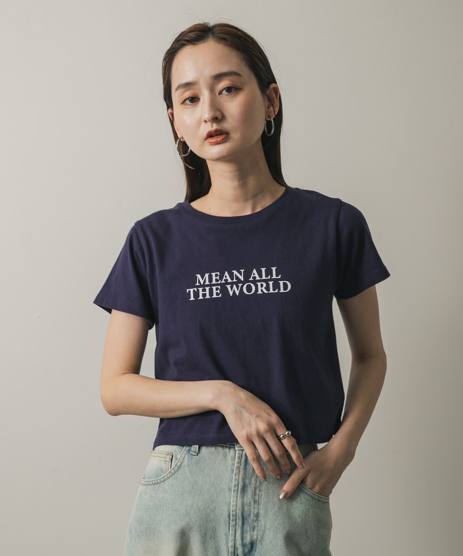 SENSE OF PLACE by URBAN RESEARCH「クロップドグラフィックTシャツ(半袖)」|Tシャツ・カットソー|