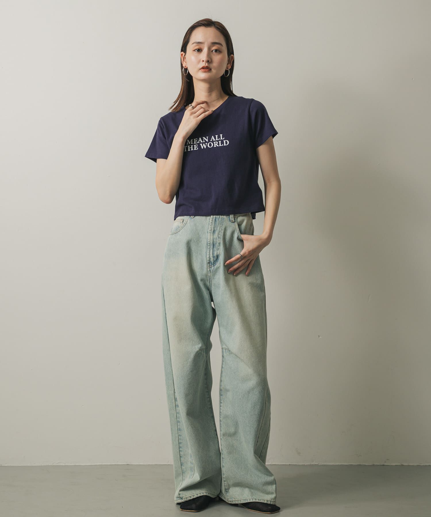 SENSE OF PLACE by URBAN RESEARCH「クロップドグラフィックTシャツ(半袖)」|Tシャツ・カットソー|