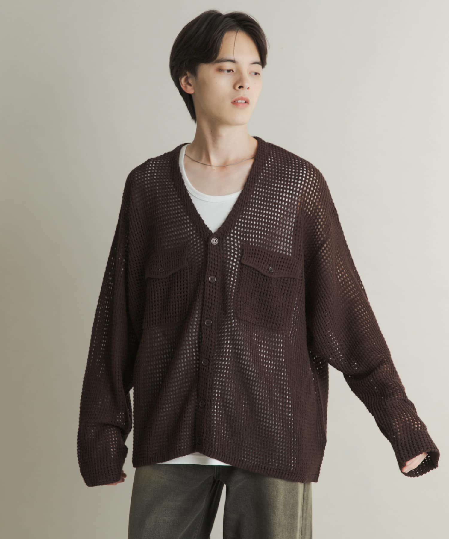 SENSE OF PLACE by URBAN RESEARCH「WポケットVネックニットカーディガン」|カーディガン|