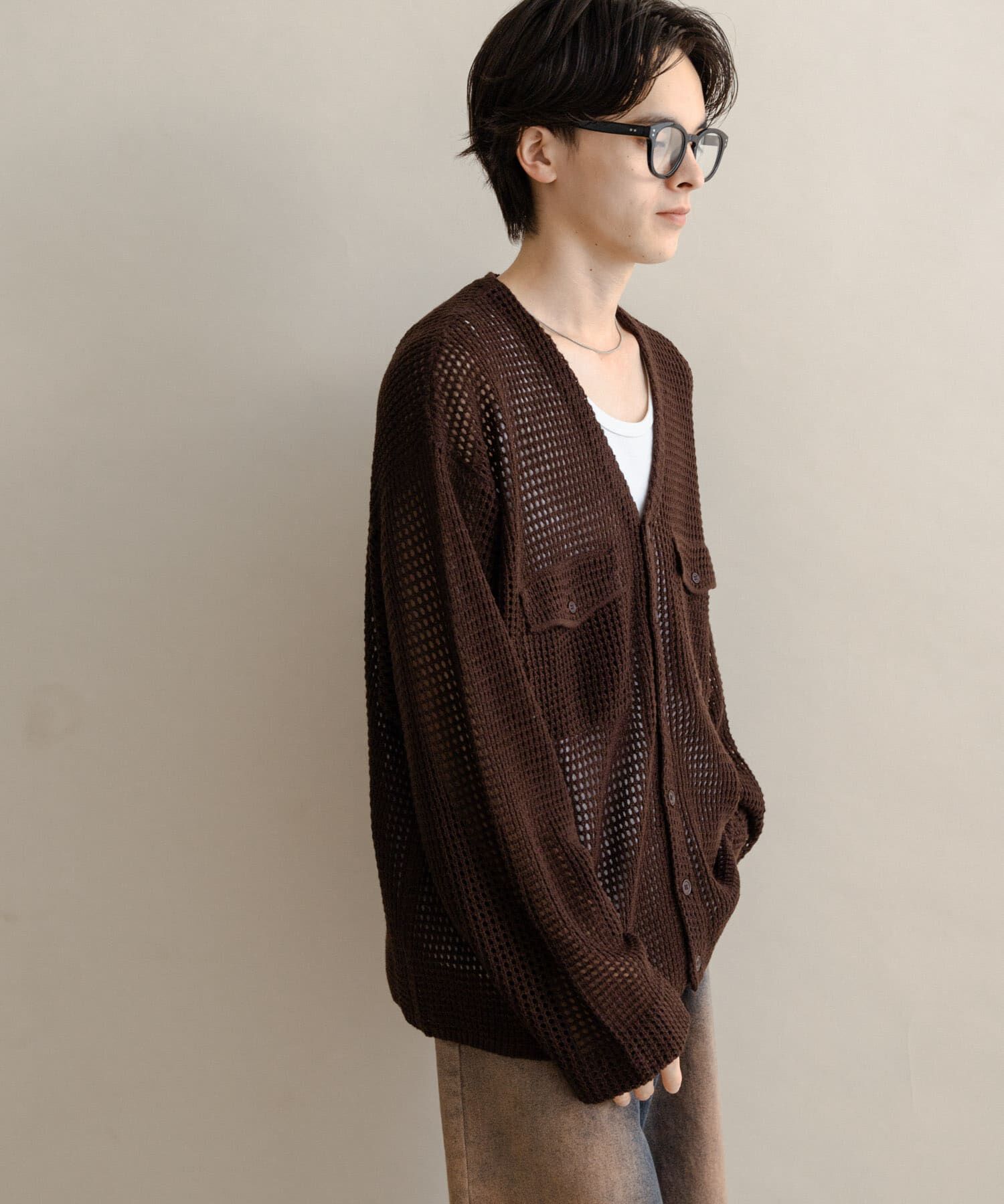 SENSE OF PLACE by URBAN RESEARCH「WポケットVネックニットカーディガン」|カーディガン|