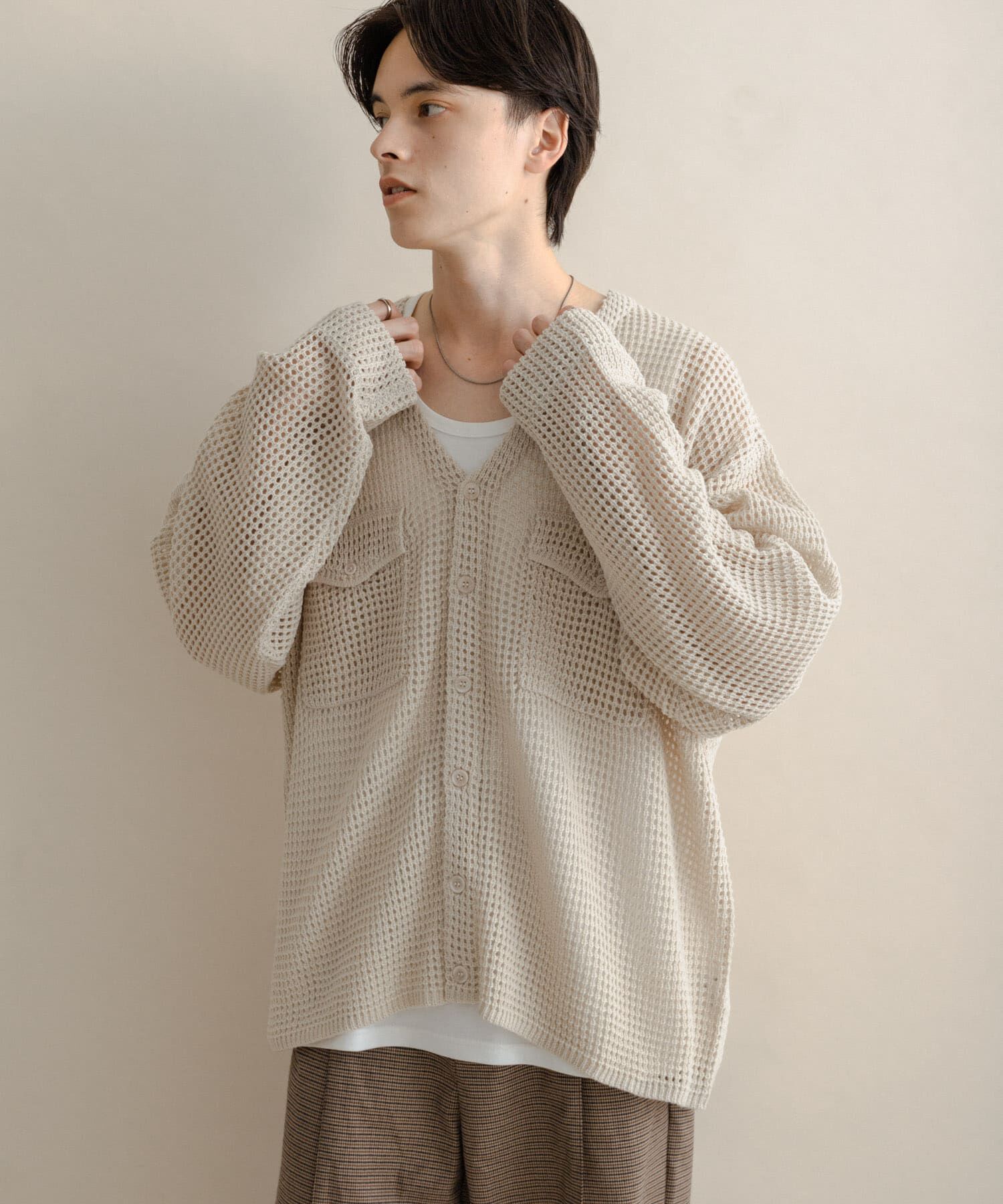 SENSE OF PLACE by URBAN RESEARCH「WポケットVネックニットカーディガン」|カーディガン|