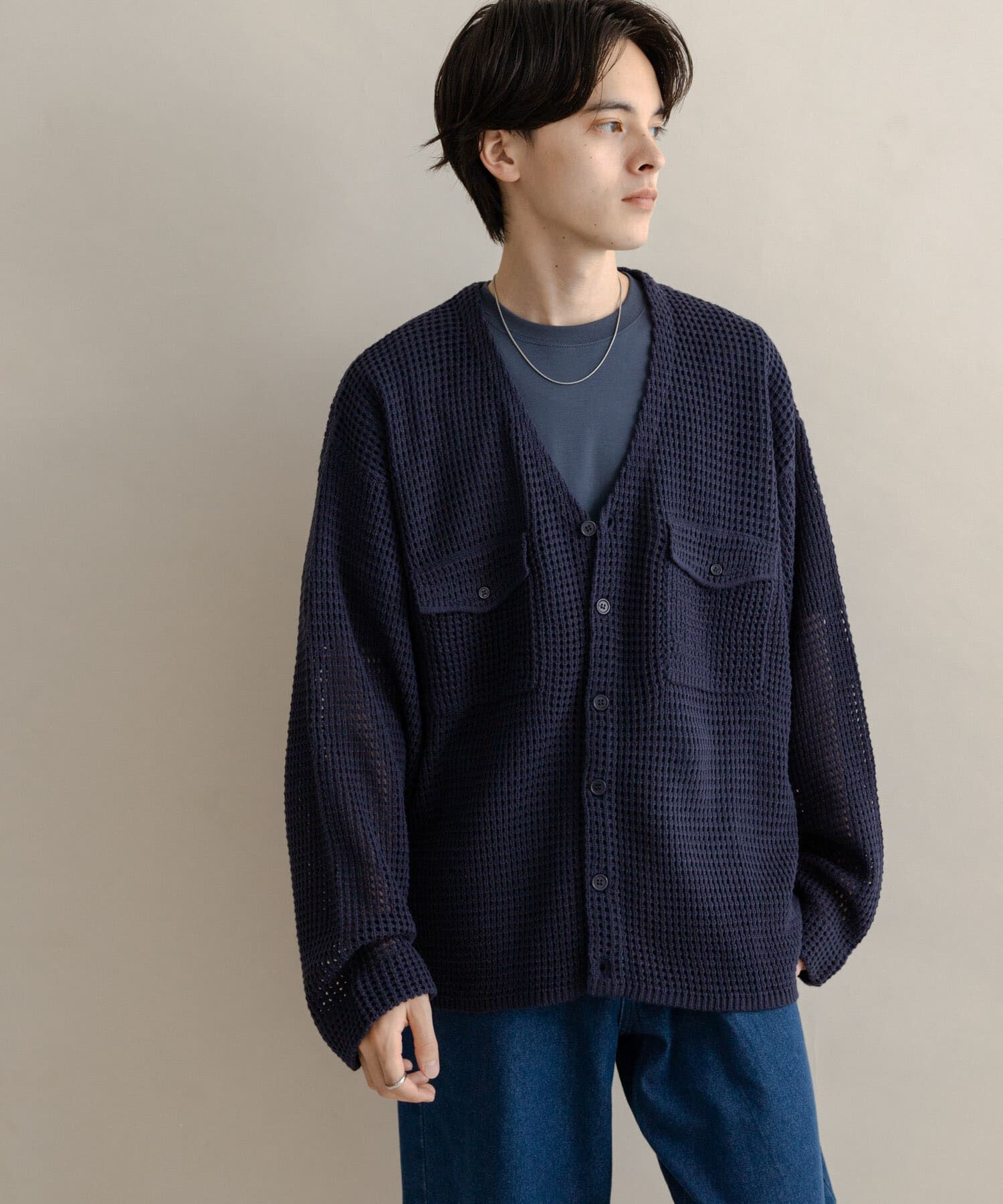 SENSE OF PLACE by URBAN RESEARCH「WポケットVネックニットカーディガン」|カーディガン|