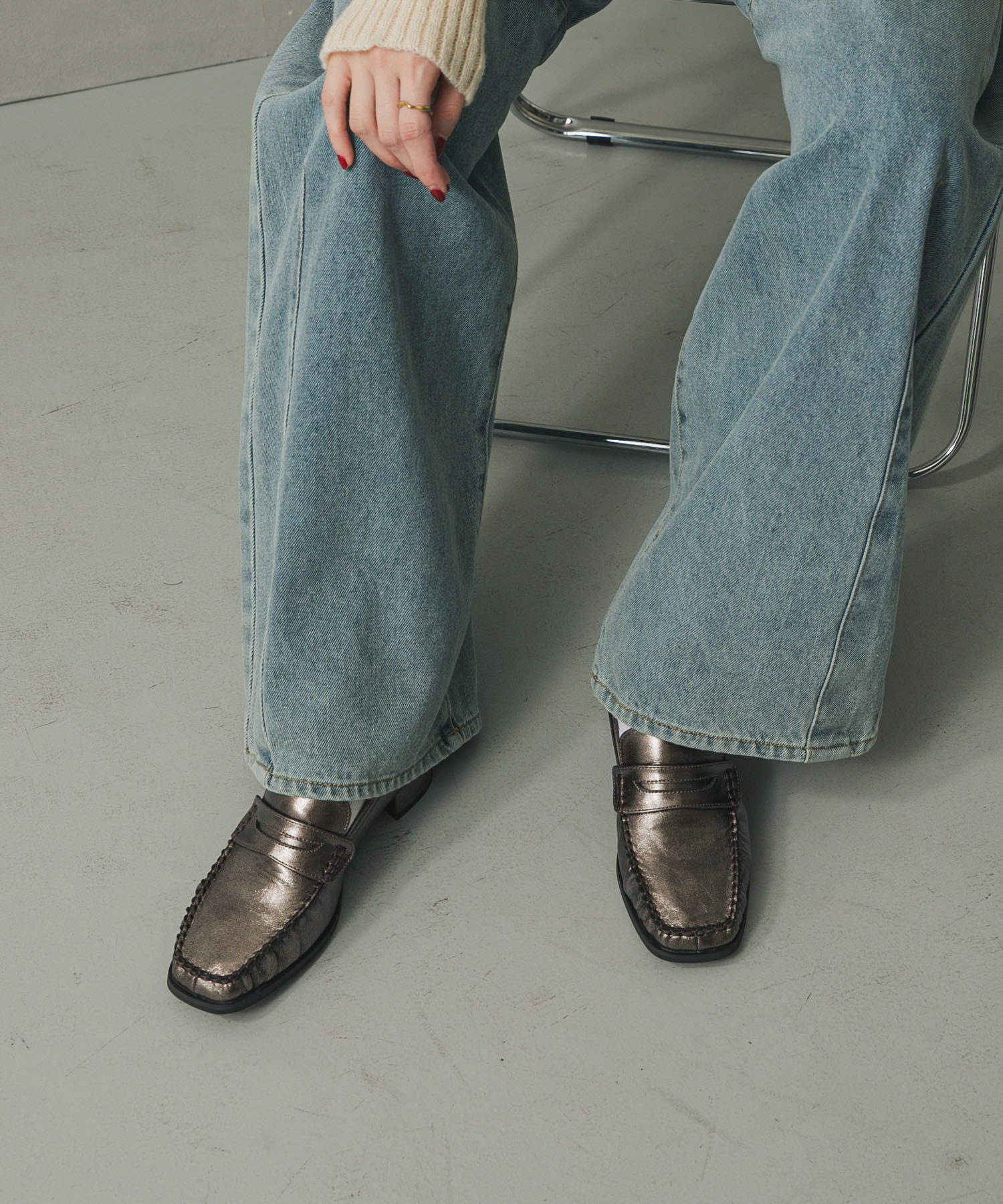 SENSE OF PLACE by URBAN RESEARCH「メタリックギャザーローファー」|ローファー|