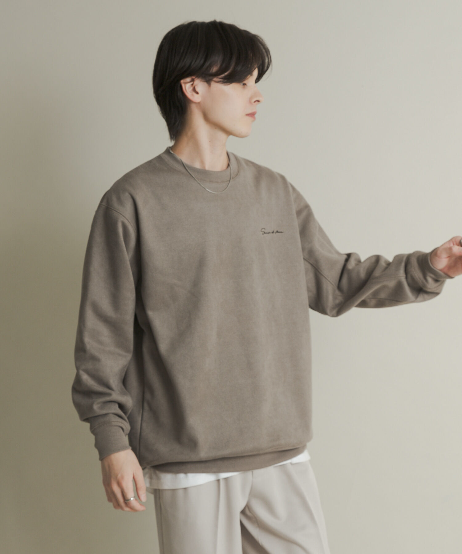 SENSE OF PLACE by URBAN RESEARCH「シシュウフェイクスエードクルーネックスウェット」|スウェット・ジャージ|