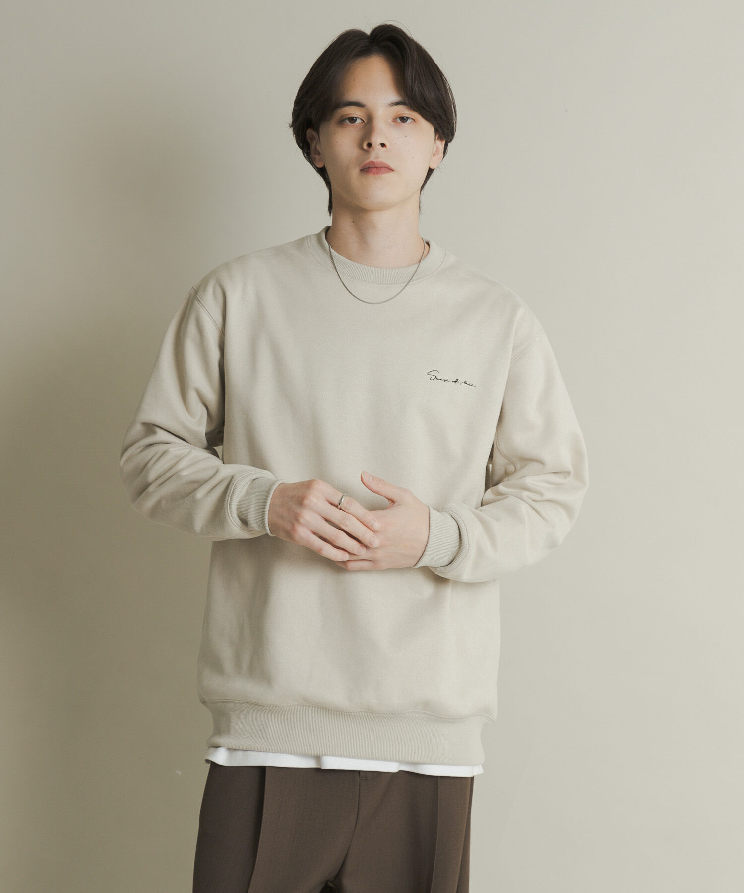 SENSE OF PLACE by URBAN RESEARCH「シシュウフェイクスエードクルーネックスウェット」|スウェット・ジャージ|