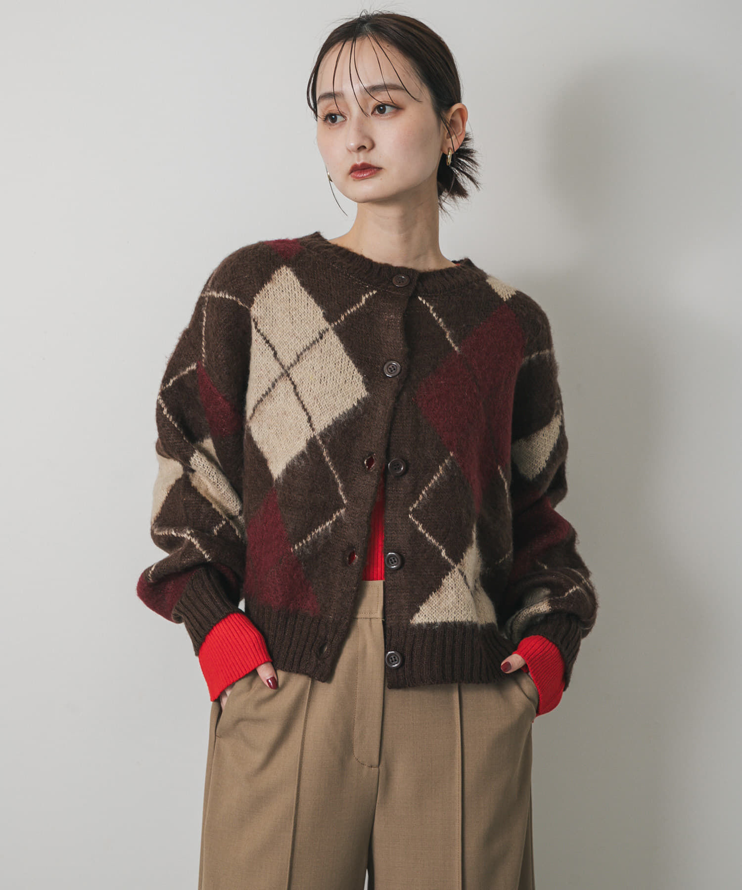 SENSE OF PLACE by URBAN RESEARCH「アーガイルニットカーディガン」|カーディガン|