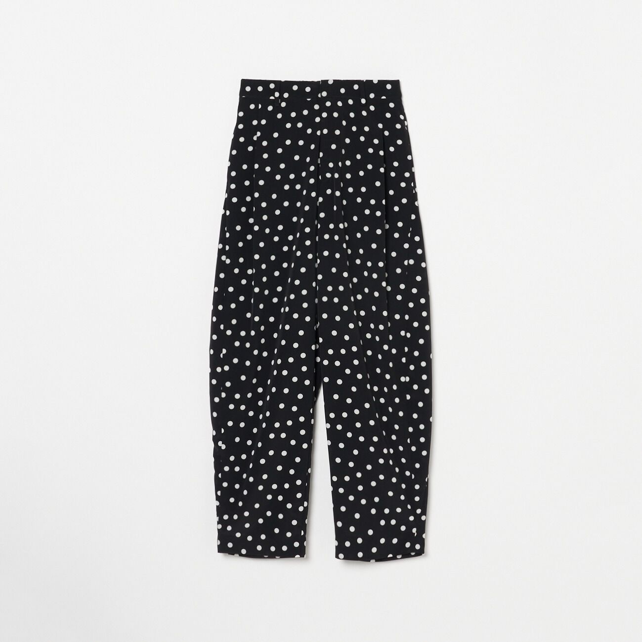 HELIOPOLE「HELIOPOLE DOT PRINT CURVEY PANTS」|チノ|ブラック