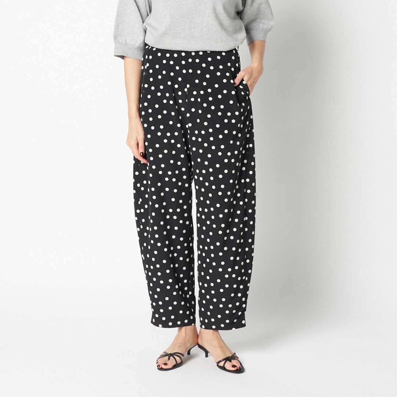 HELIOPOLE「HELIOPOLE DOT PRINT CURVEY PANTS」|チノ|