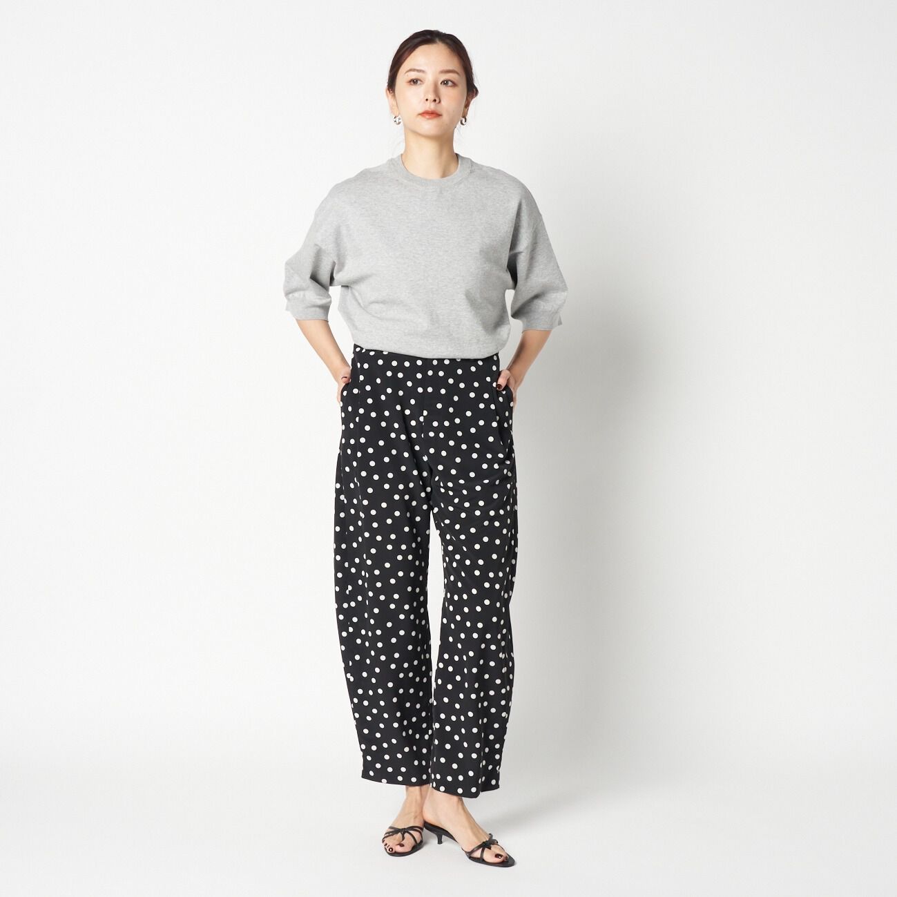 HELIOPOLE「HELIOPOLE DOT PRINT CURVEY PANTS」|チノ|