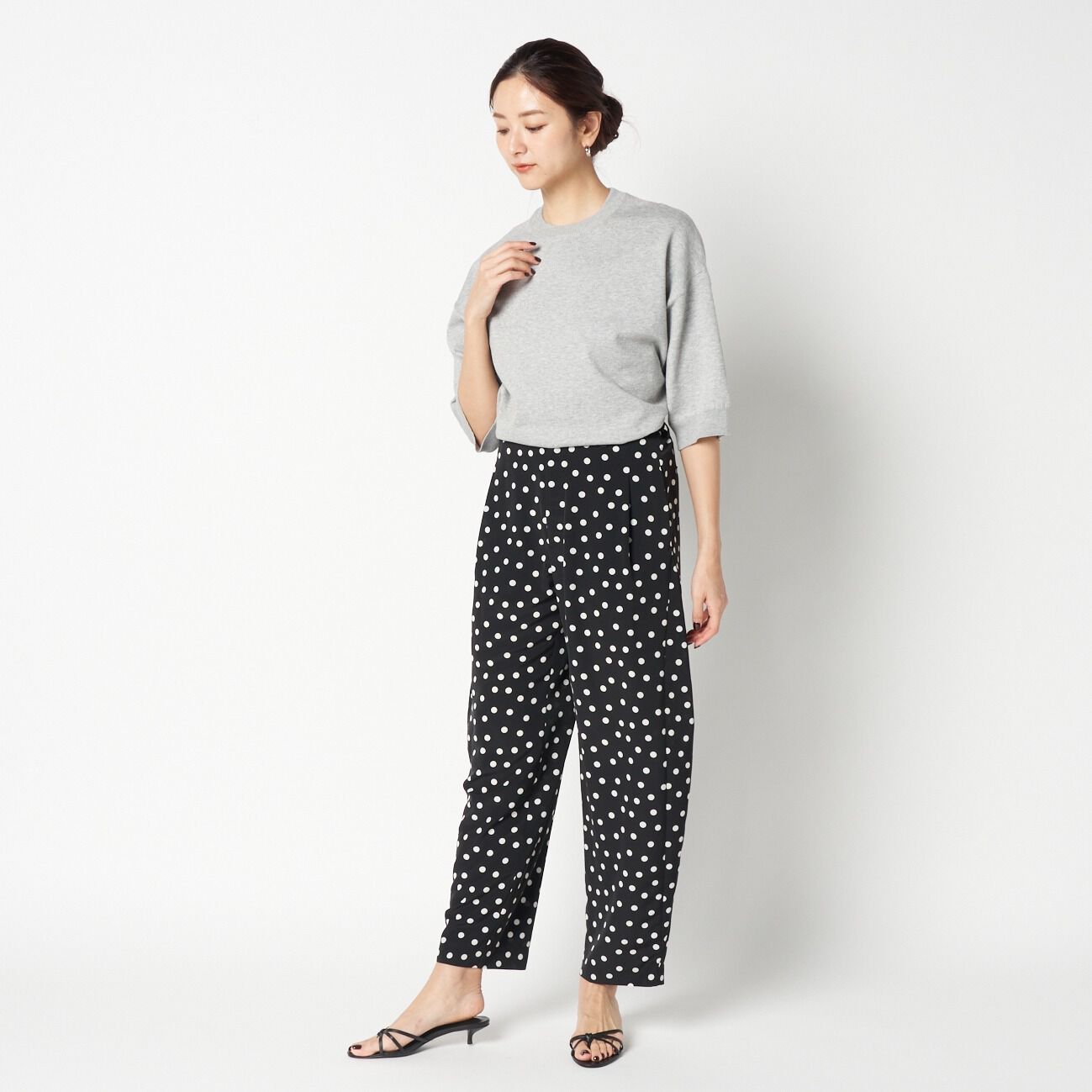 HELIOPOLE「HELIOPOLE DOT PRINT CURVEY PANTS」|チノ|