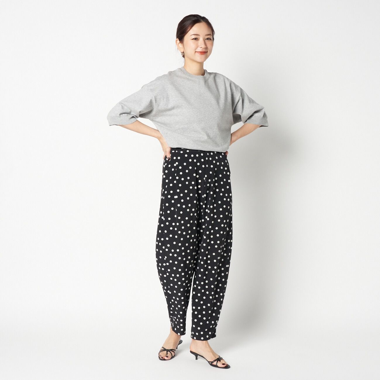 HELIOPOLE「HELIOPOLE DOT PRINT CURVEY PANTS」|チノ|