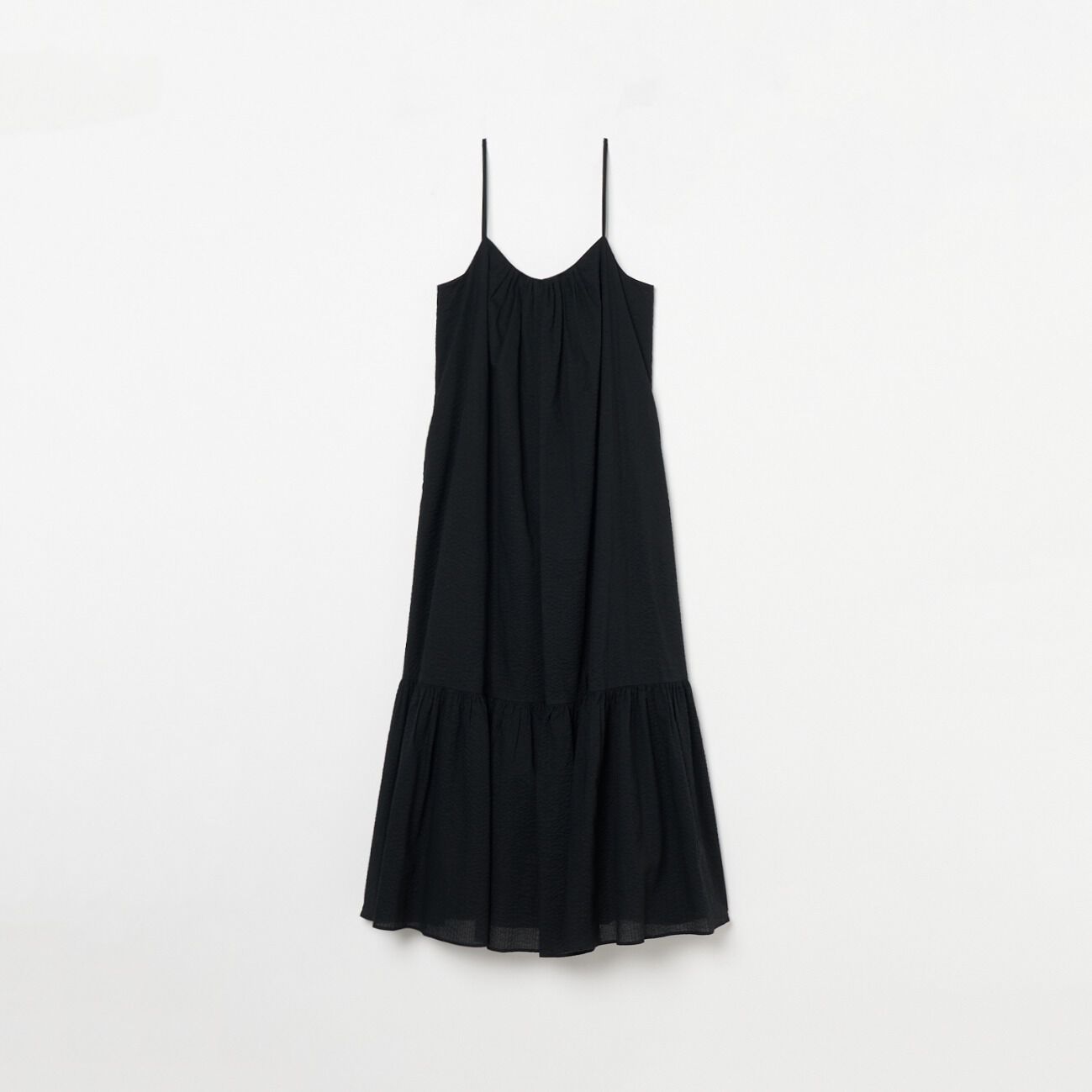 HELIOPOLE「HELIOPOLE SHEERSUCKER CAMI DRESS(SOLID)」|ワンピース|ブラック