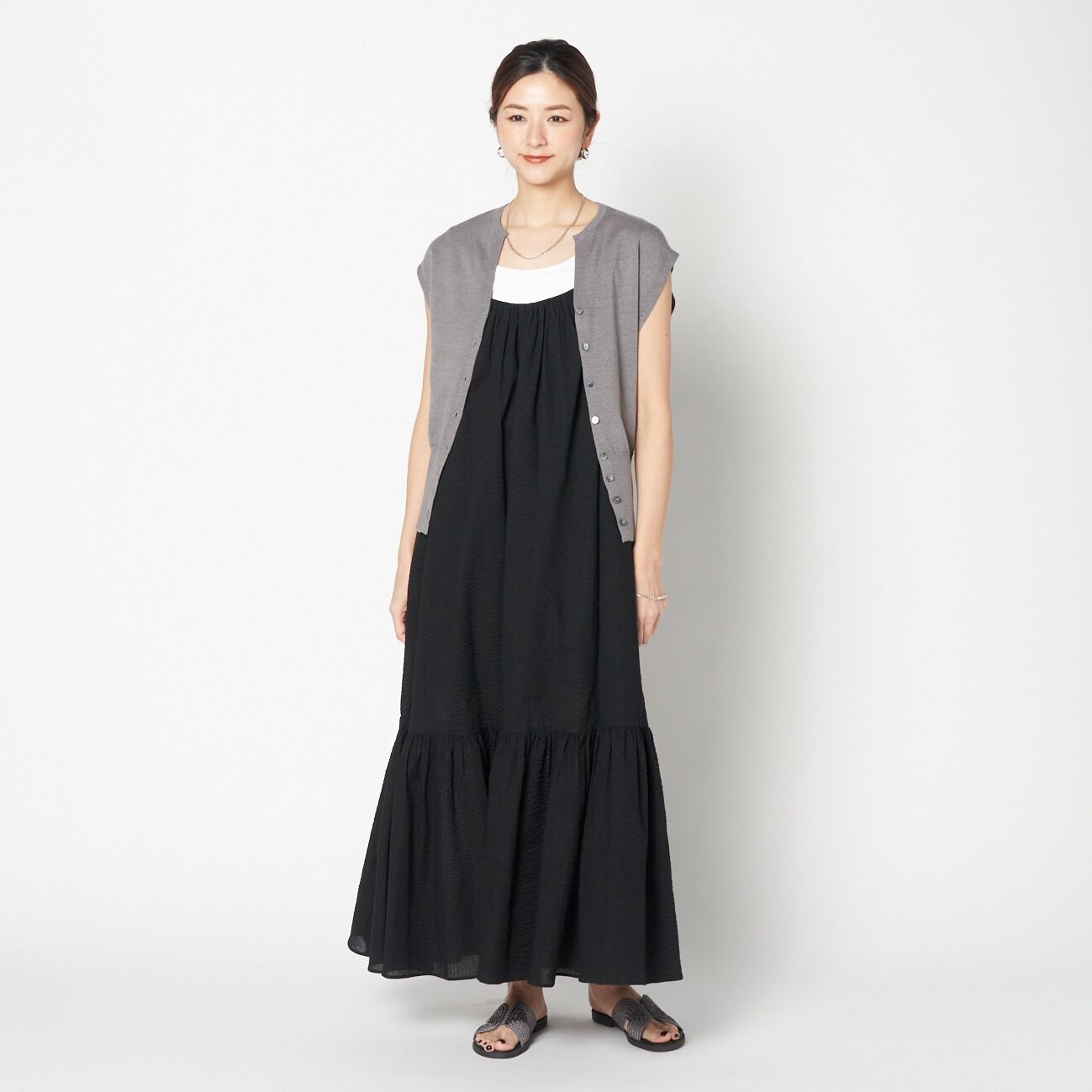 HELIOPOLE「HELIOPOLE SHEERSUCKER CAMI DRESS(SOLID)」|ワンピース|
