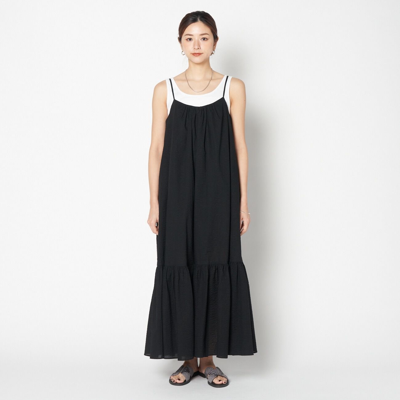 HELIOPOLE「HELIOPOLE SHEERSUCKER CAMI DRESS(SOLID)」|ワンピース|