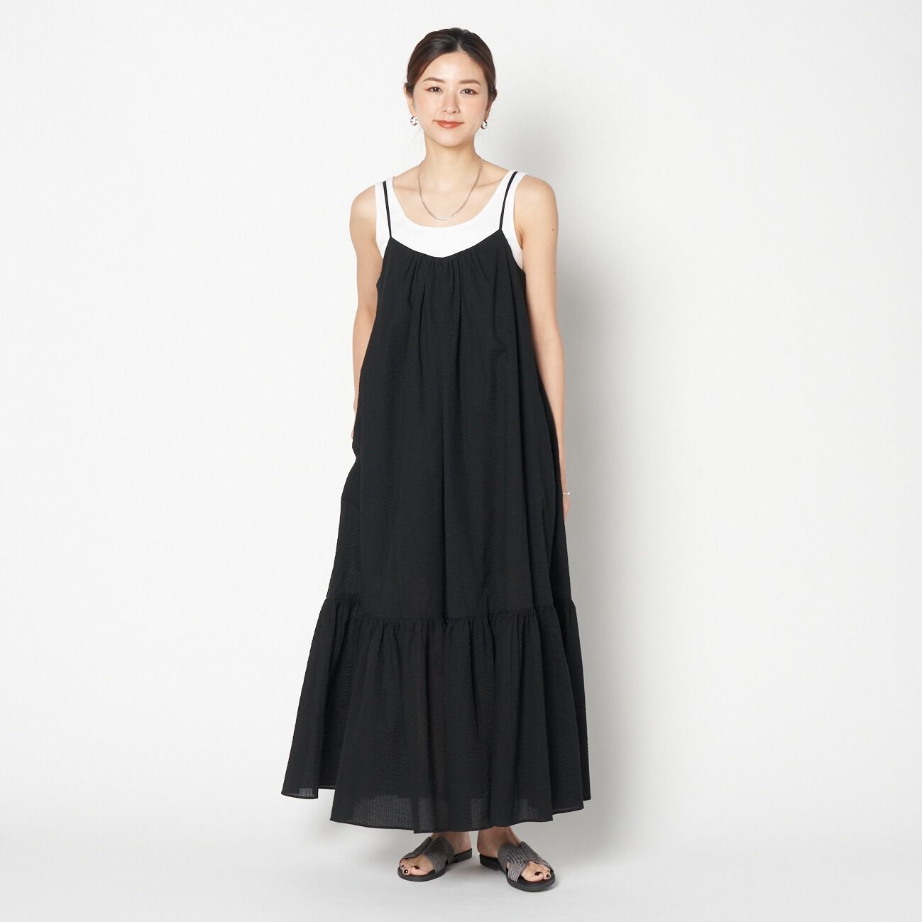 HELIOPOLE「HELIOPOLE SHEERSUCKER CAMI DRESS(SOLID)」|ワンピース|