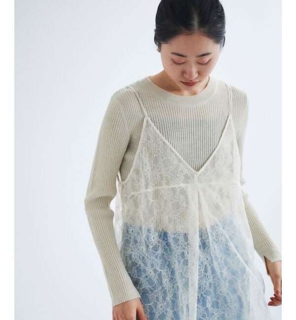 le.coeur blanc「ラッセルレースキャミブラウス」|キャミソール|