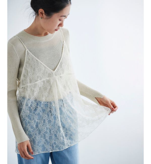 le.coeur blanc「ラッセルレースキャミブラウス」|キャミソール|
