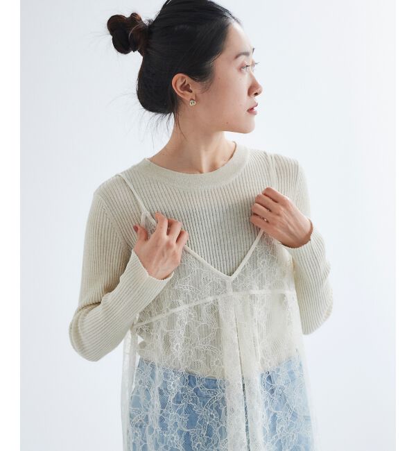 le.coeur blanc「ラッセルレースキャミブラウス」|キャミソール|