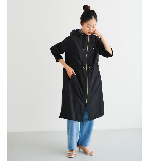  「ライトタフタフードロングブルゾン」|ブルゾン・スタジャン|